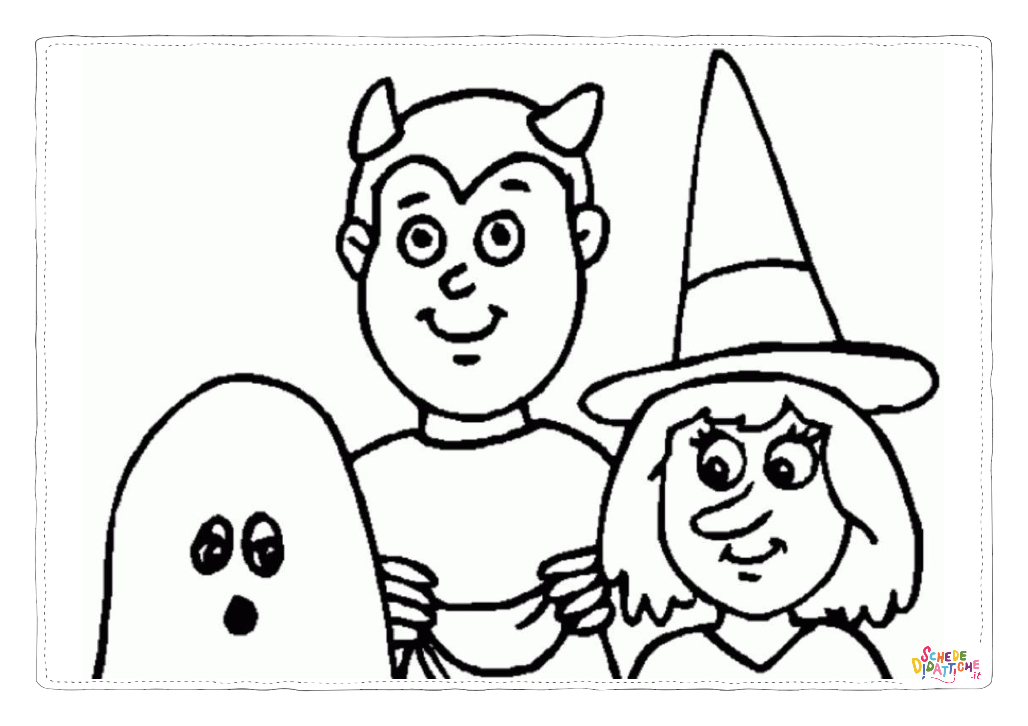 Disegno "Disegno di bambino ad Halloween da stampare e colorare 33" Disegno di bambino ad Halloween da stampare e colorare 33