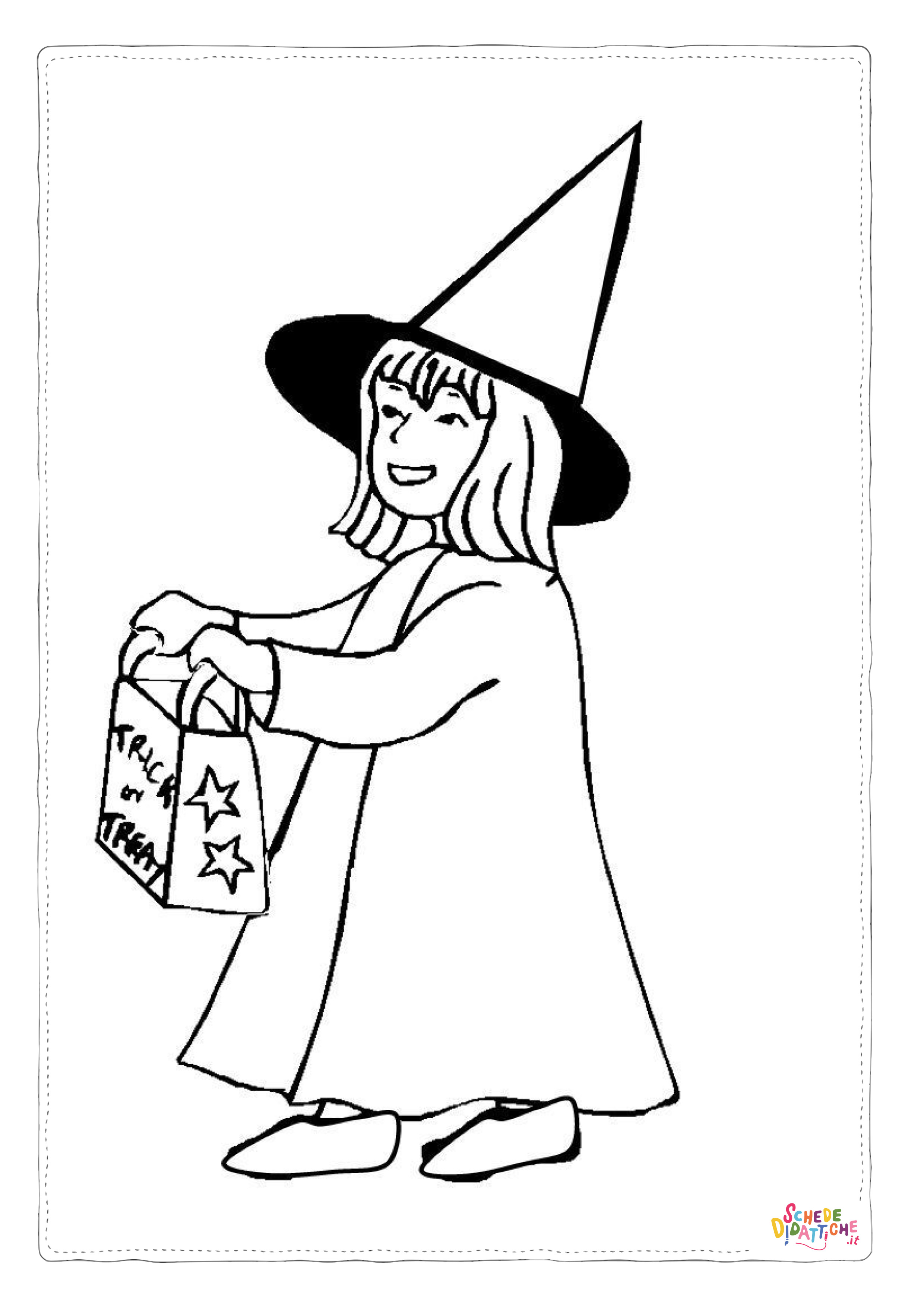 Disegno "Disegno di bambino ad Halloween da stampare e colorare 43" Disegno di bambino ad Halloween da stampare e colorare 43