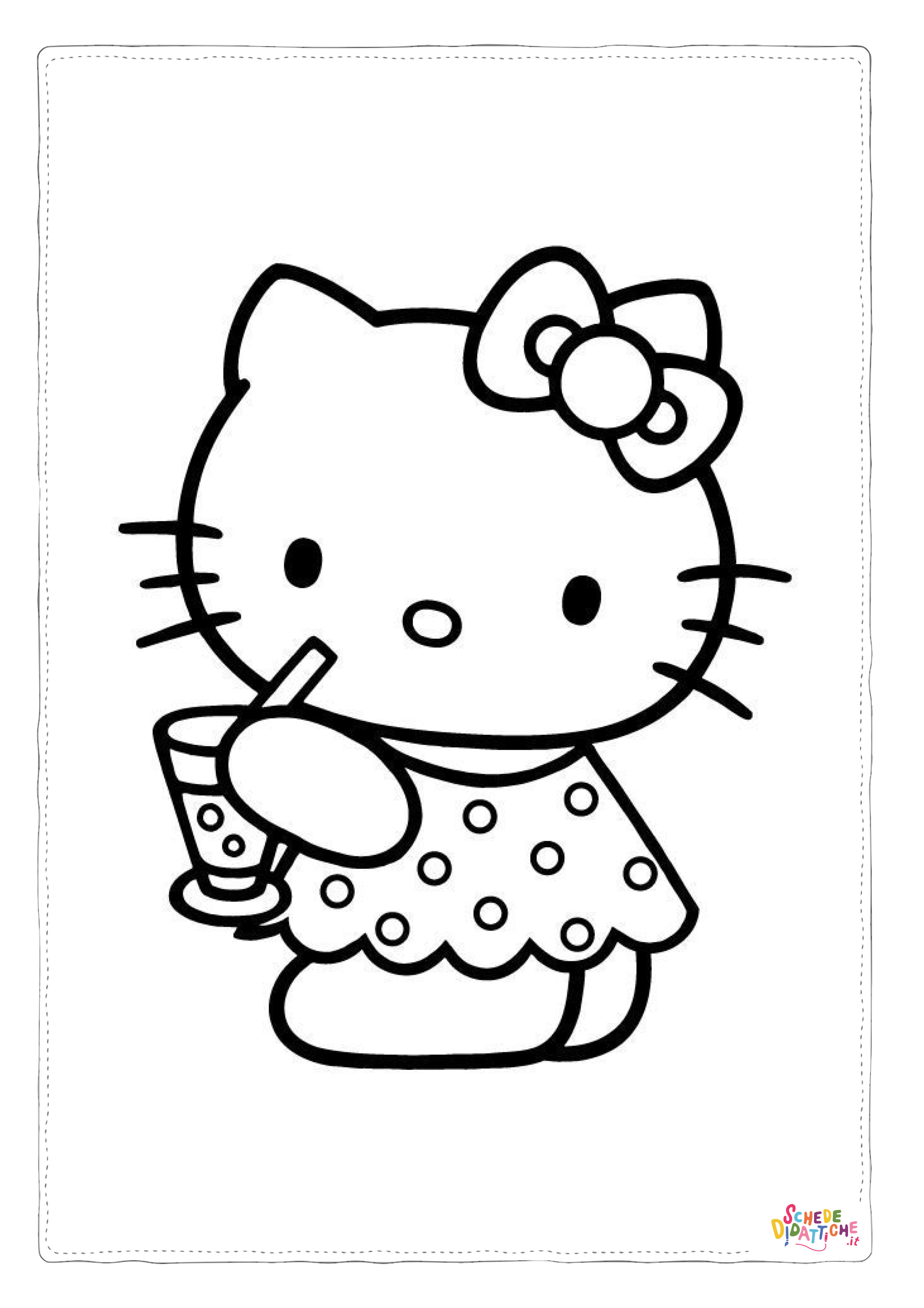 Disegno "Disegno di Hello Kitty da stampare e colorare 176" Disegno di Hello Kitty da stampare e colorare 176