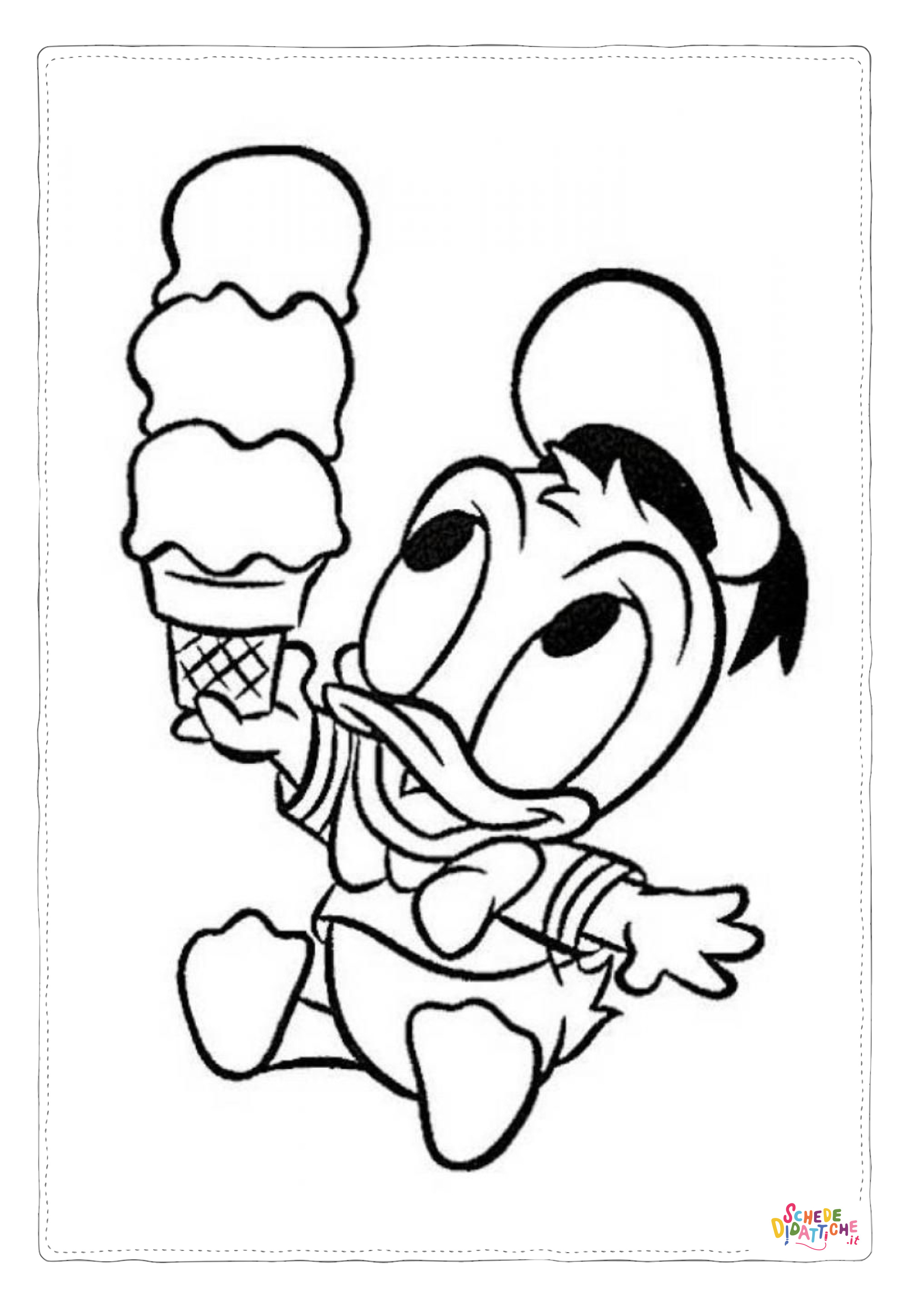 Disegno "Disegno di Paperino da stampare e colorare 43" Disegno di Paperino da stampare e colorare 43