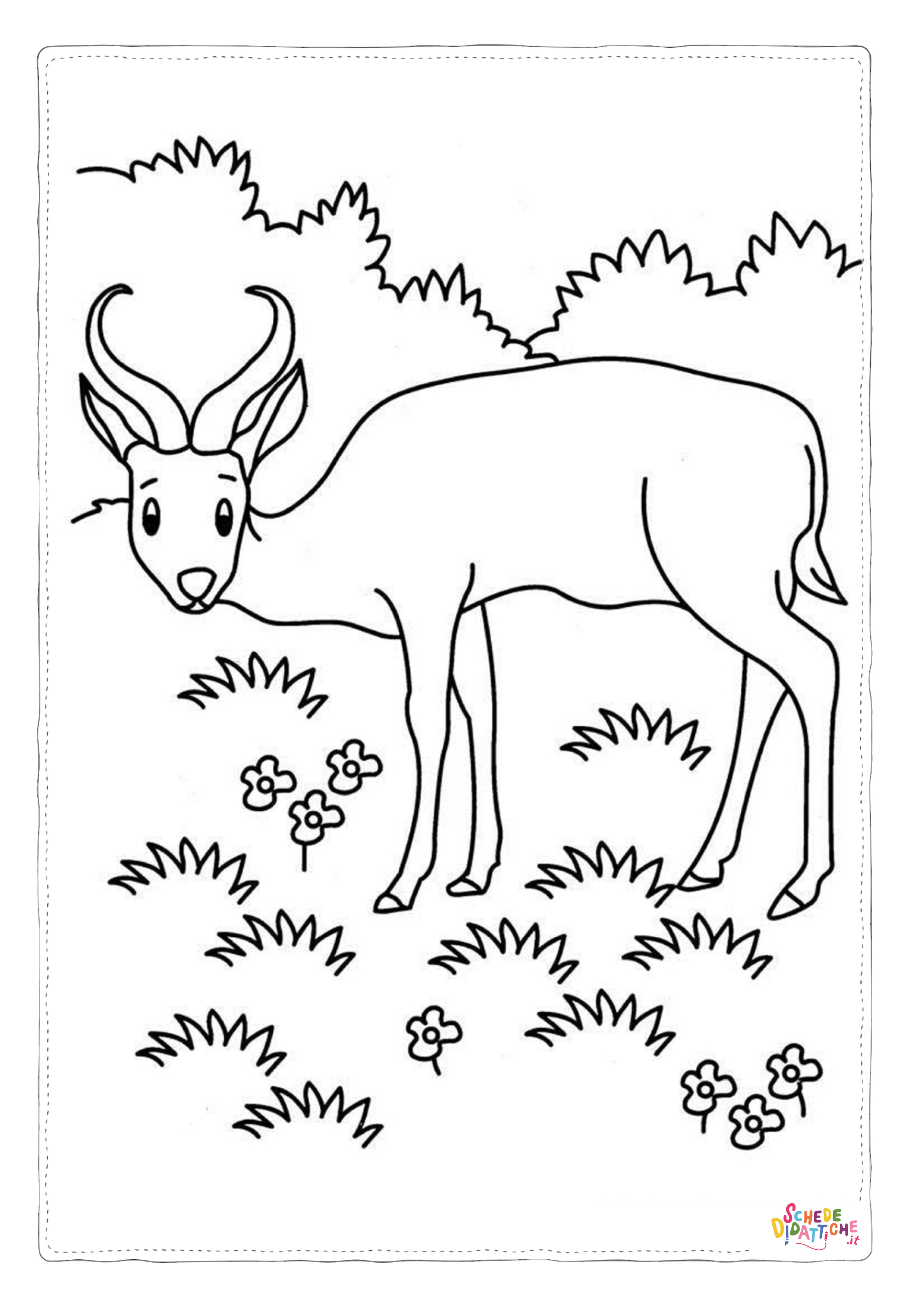 Disegno di antilope da stampare e colorare