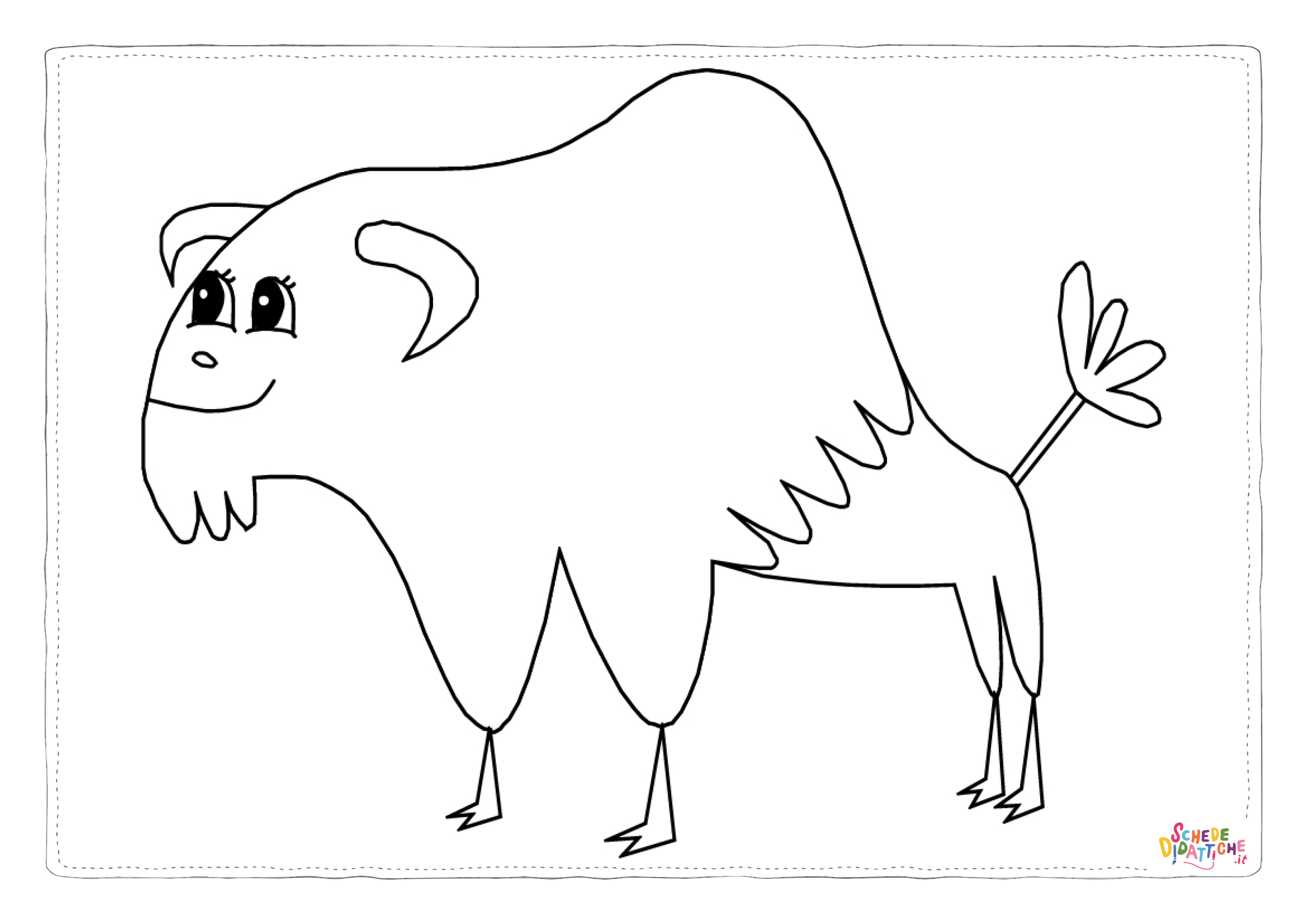 Disegno "Disegno di bisonte da stampare e colorare 4" Disegno di bisonte da stampare e colorare 4