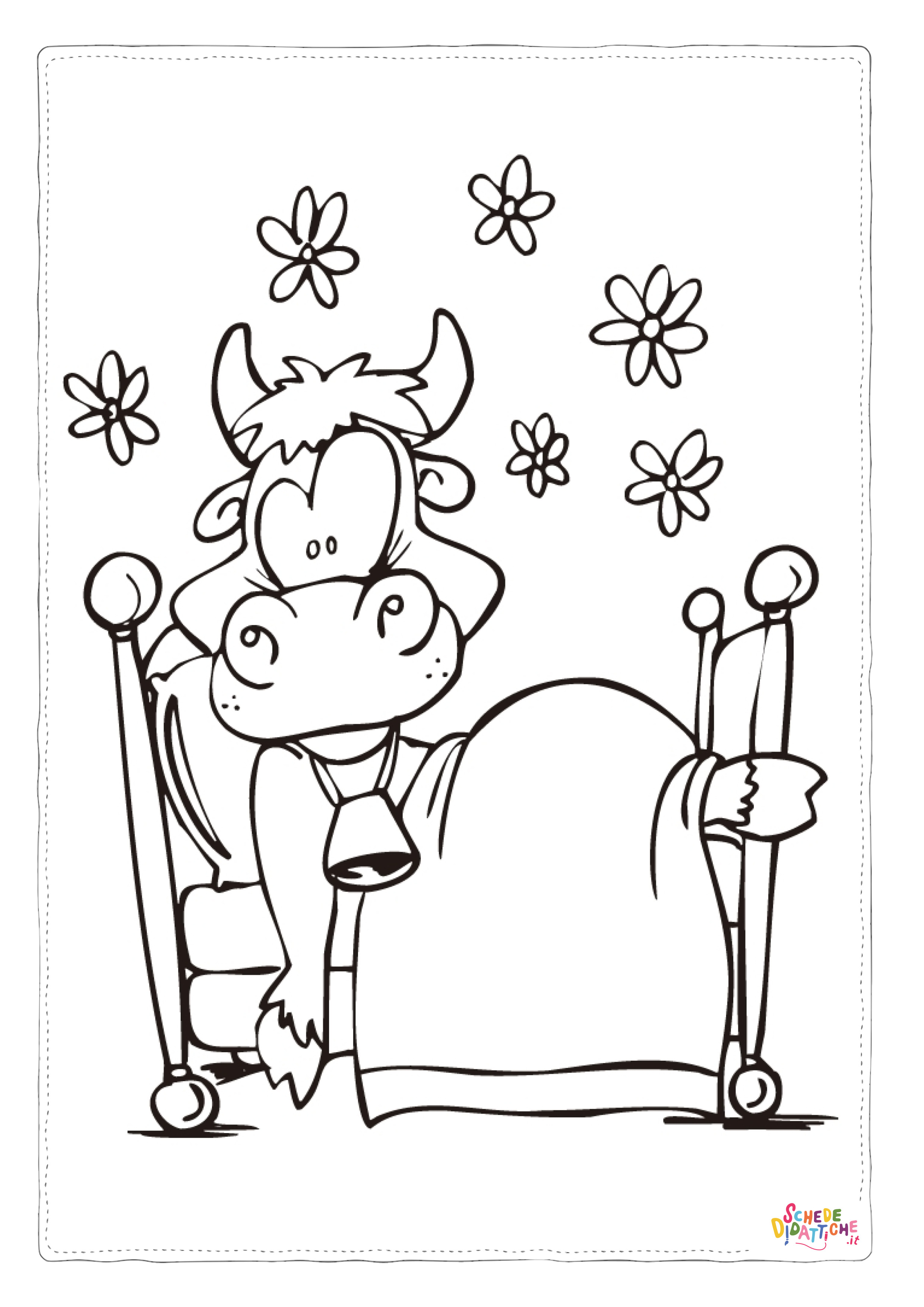 Disegno "Disegno di mucca da stampare e colorare 49" Disegno di mucca da stampare e colorare 49