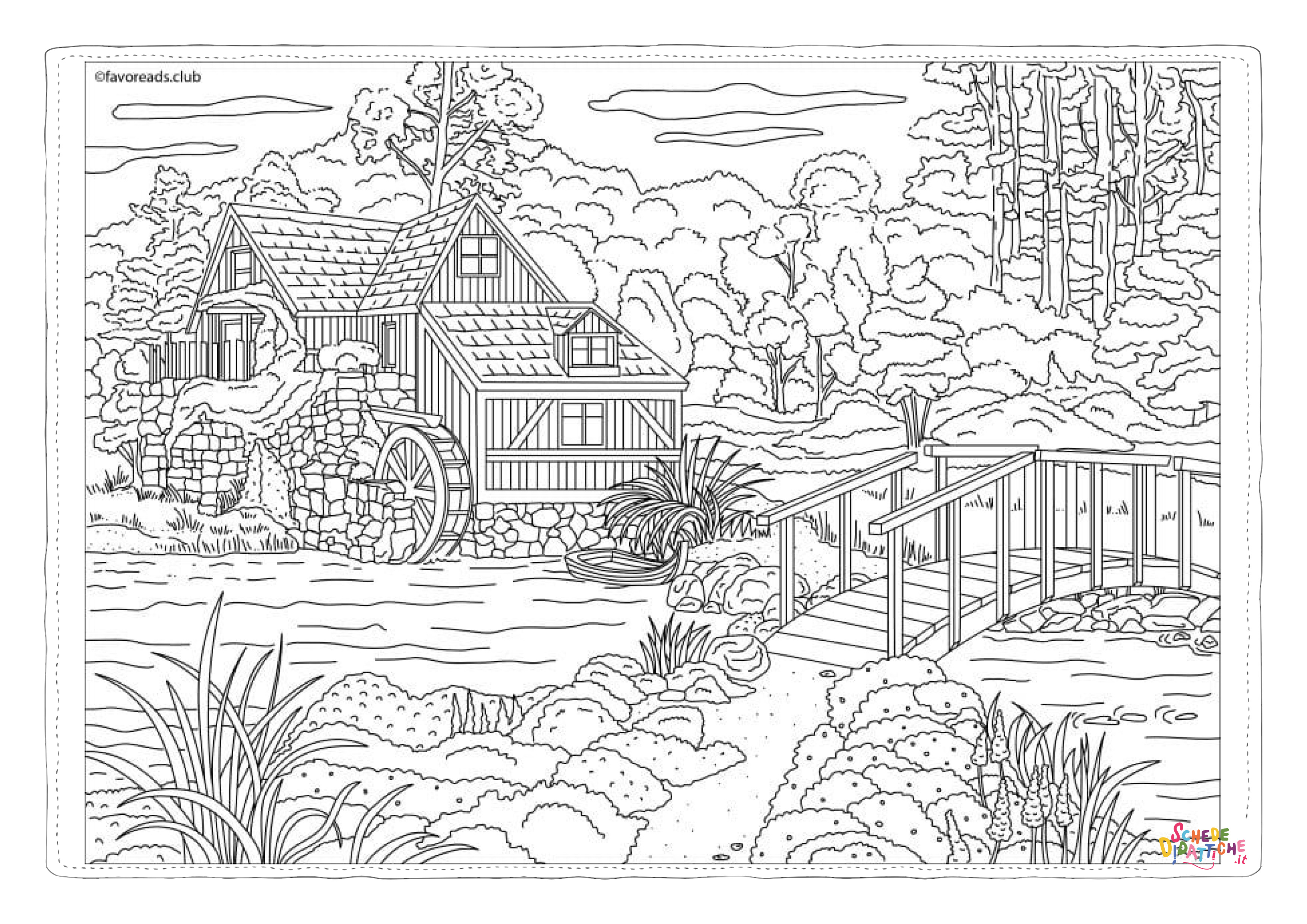 Disegno "Disegno di paesaggio da stampare e colorare 56" Disegno di paesaggio da stampare e colorare 56
