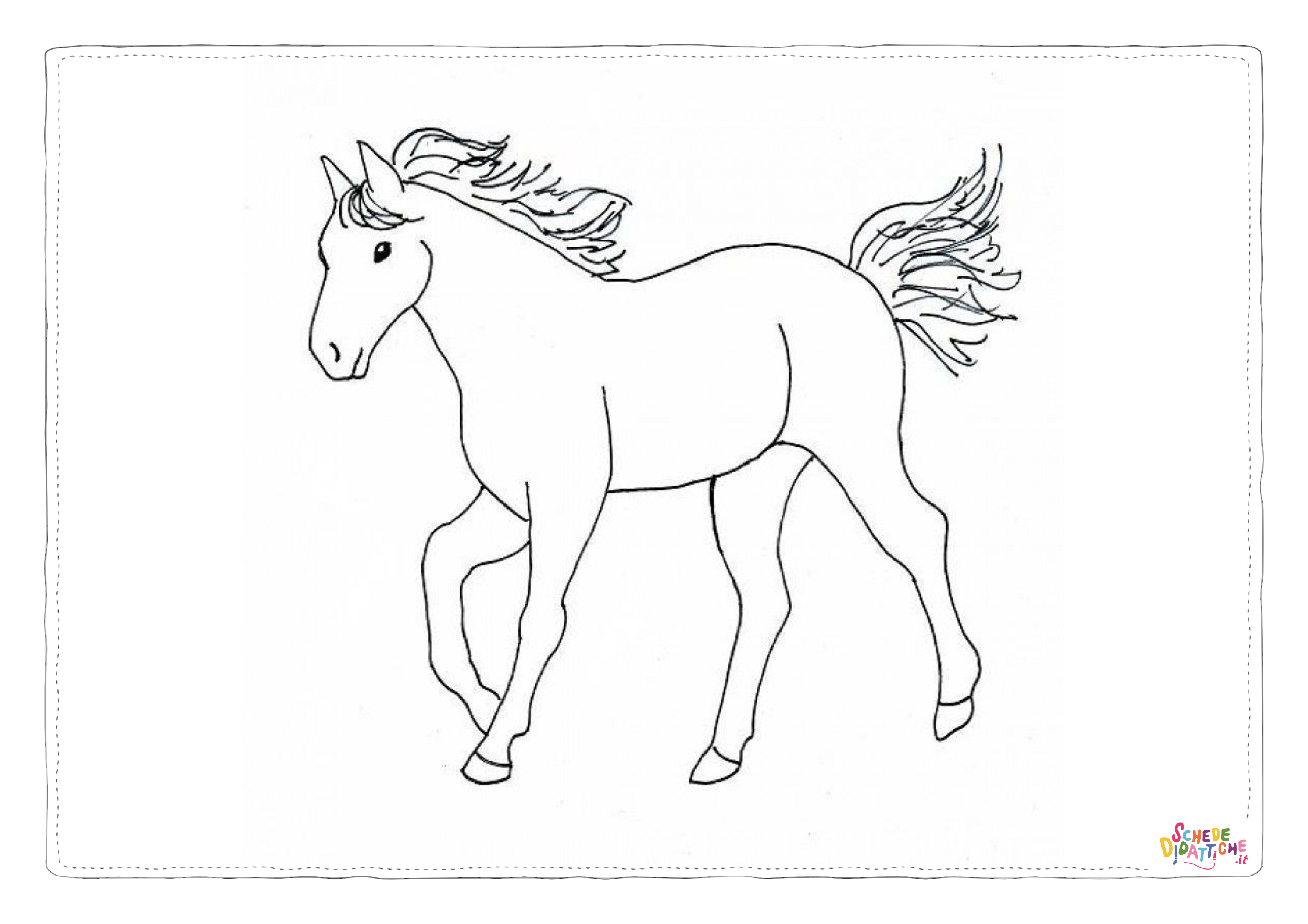 Disegno di cavallo da stampare e colorare 252