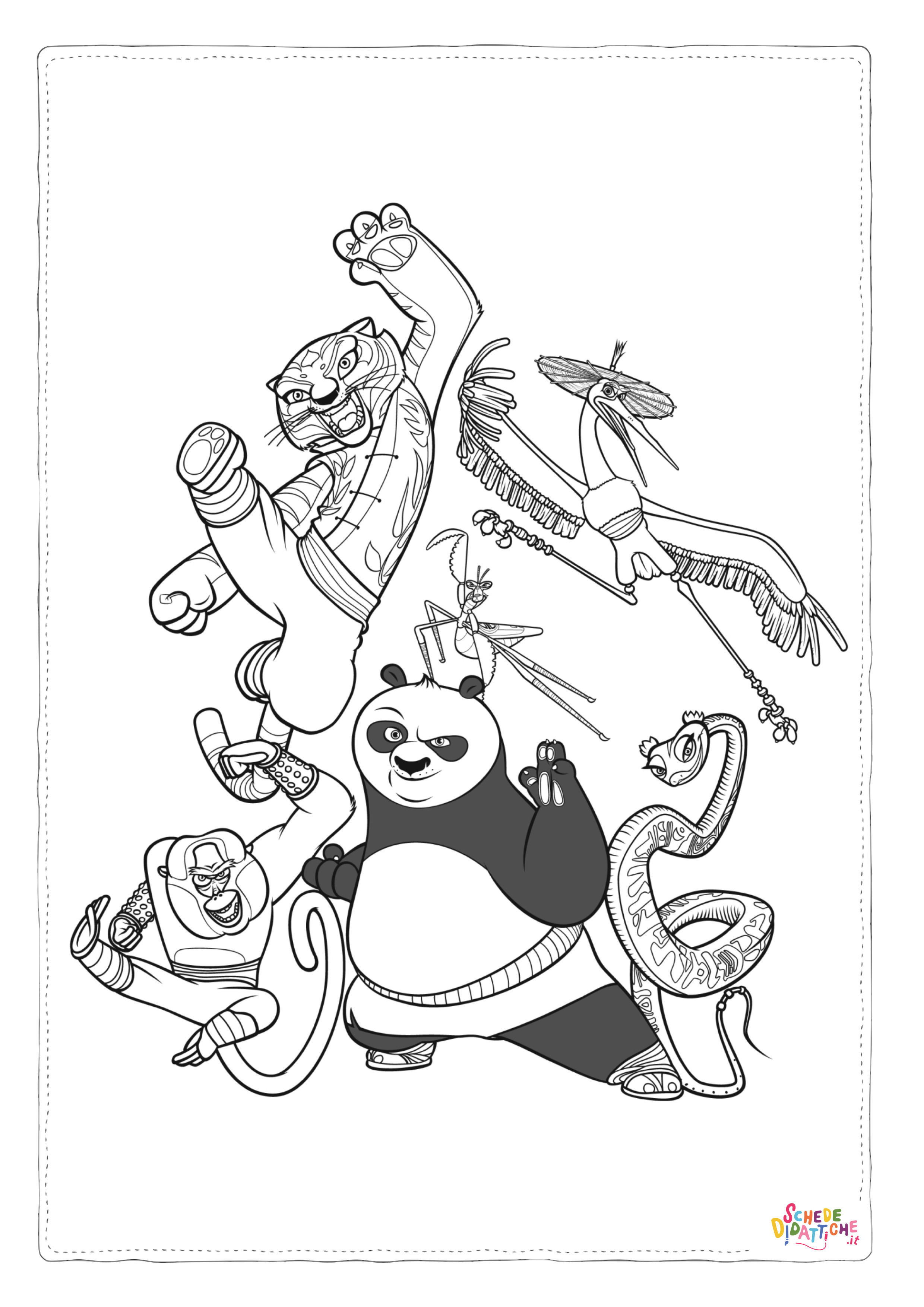Disegno di Kung Fu Panda da stampare e colorare 30