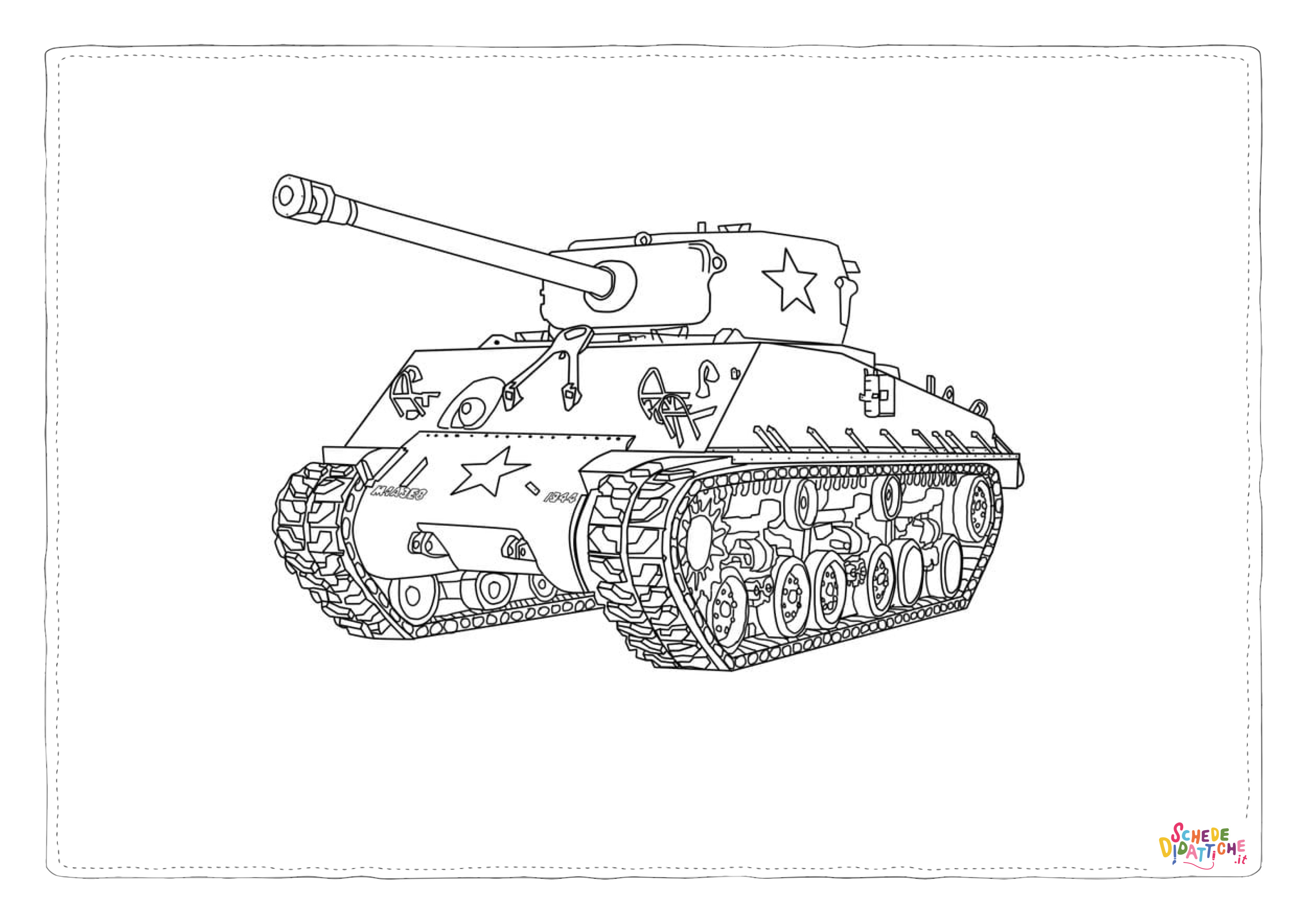Disegno "Disegno di carro armato da stampare e colorare 27" Disegno di carro armato da stampare e colorare 27