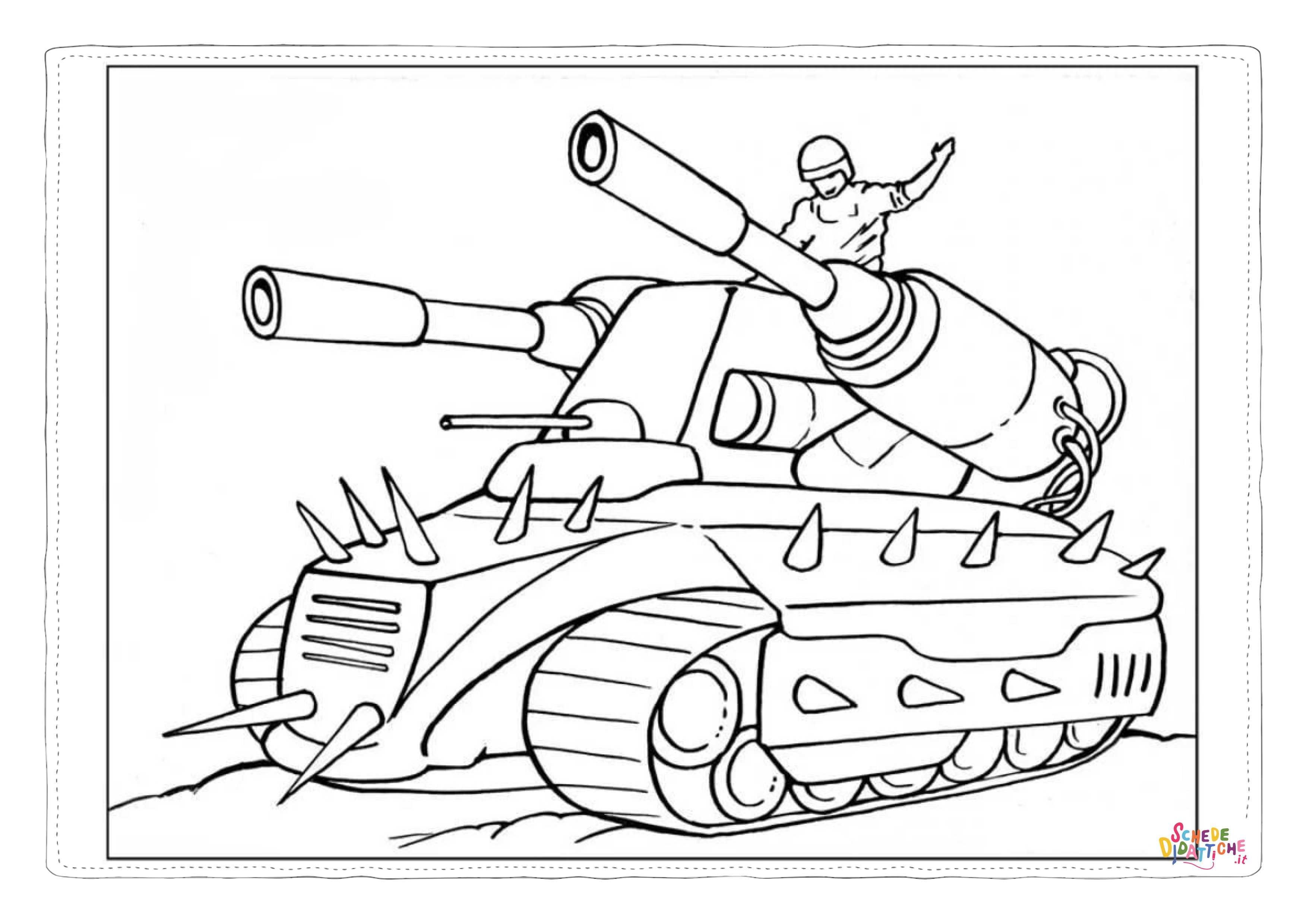 Disegno di carro armato da stampare e colorare 41