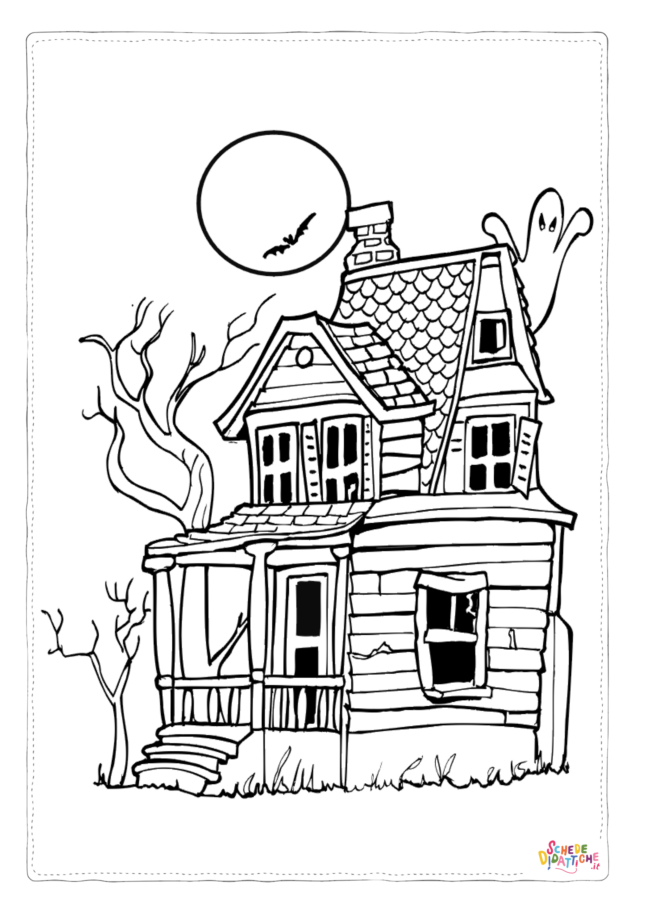Disegno "Disegno di casa infestata da stampare e colorare 3" Disegno di casa infestata da stampare e colorare 3