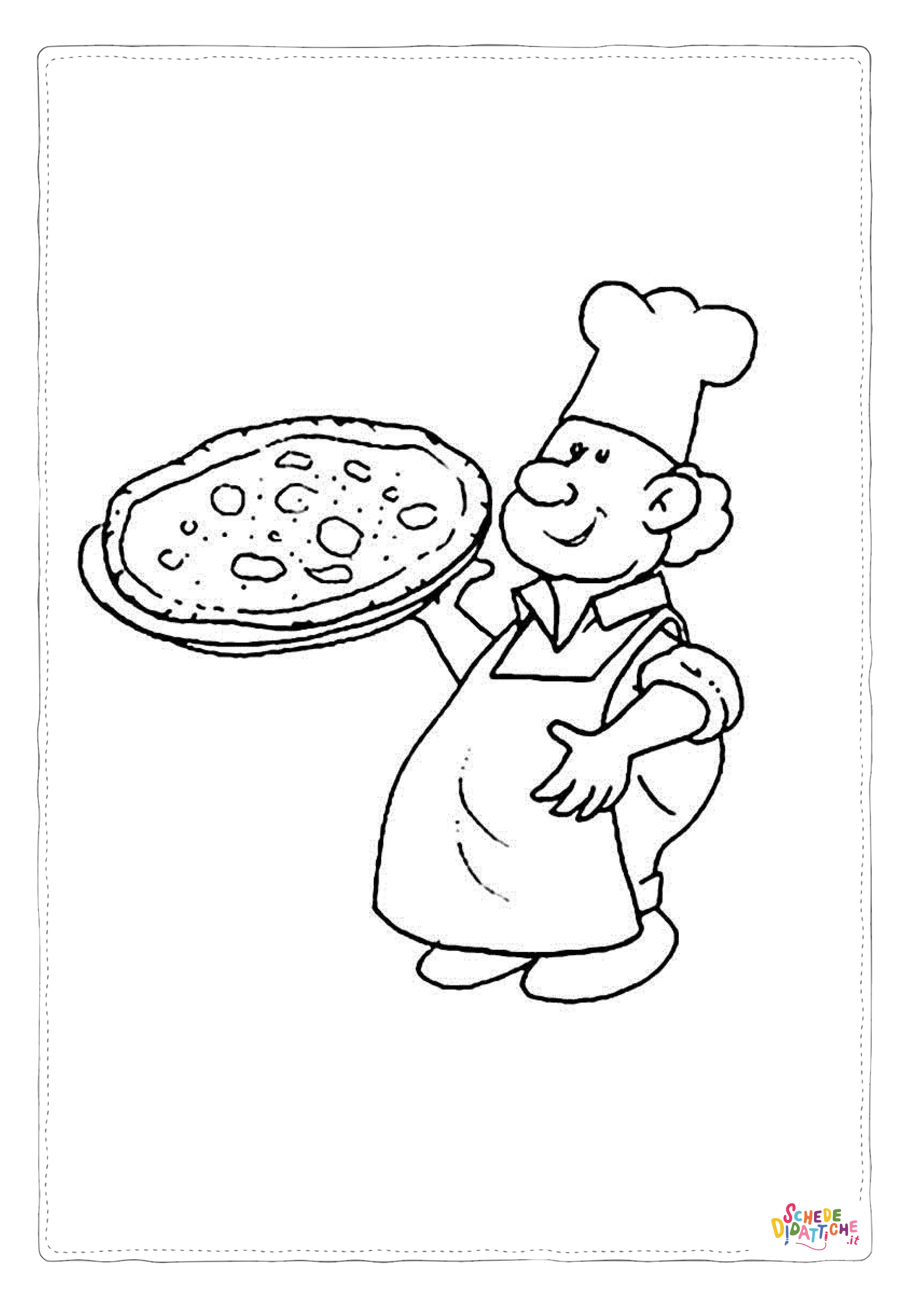 Disegno "Disegno di pizza da stampare e colorare 24" Disegno di pizza da stampare e colorare 24