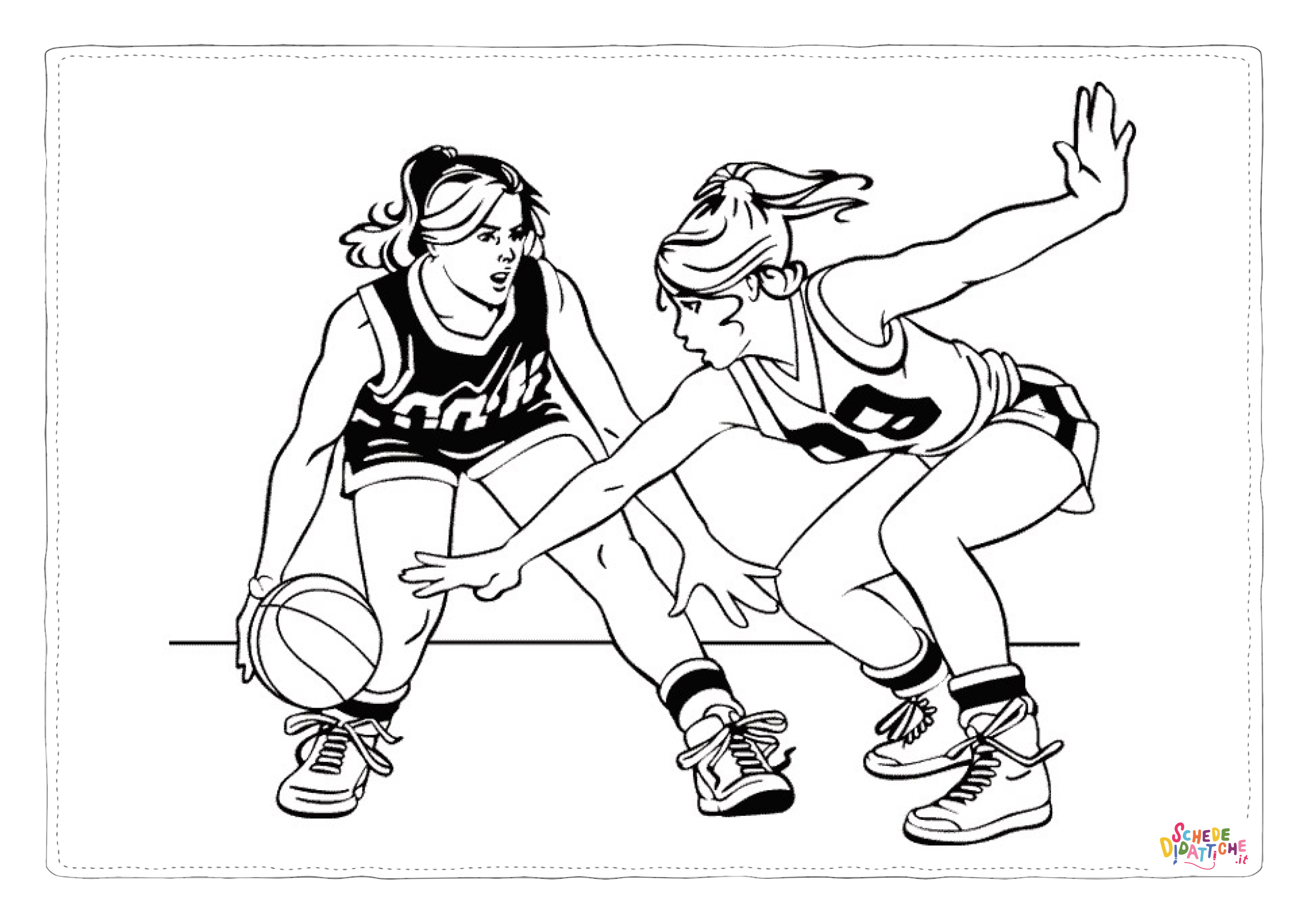 Disegno "Disegno di basket da stampare e colorare 38" Disegno di basket da stampare e colorare 38