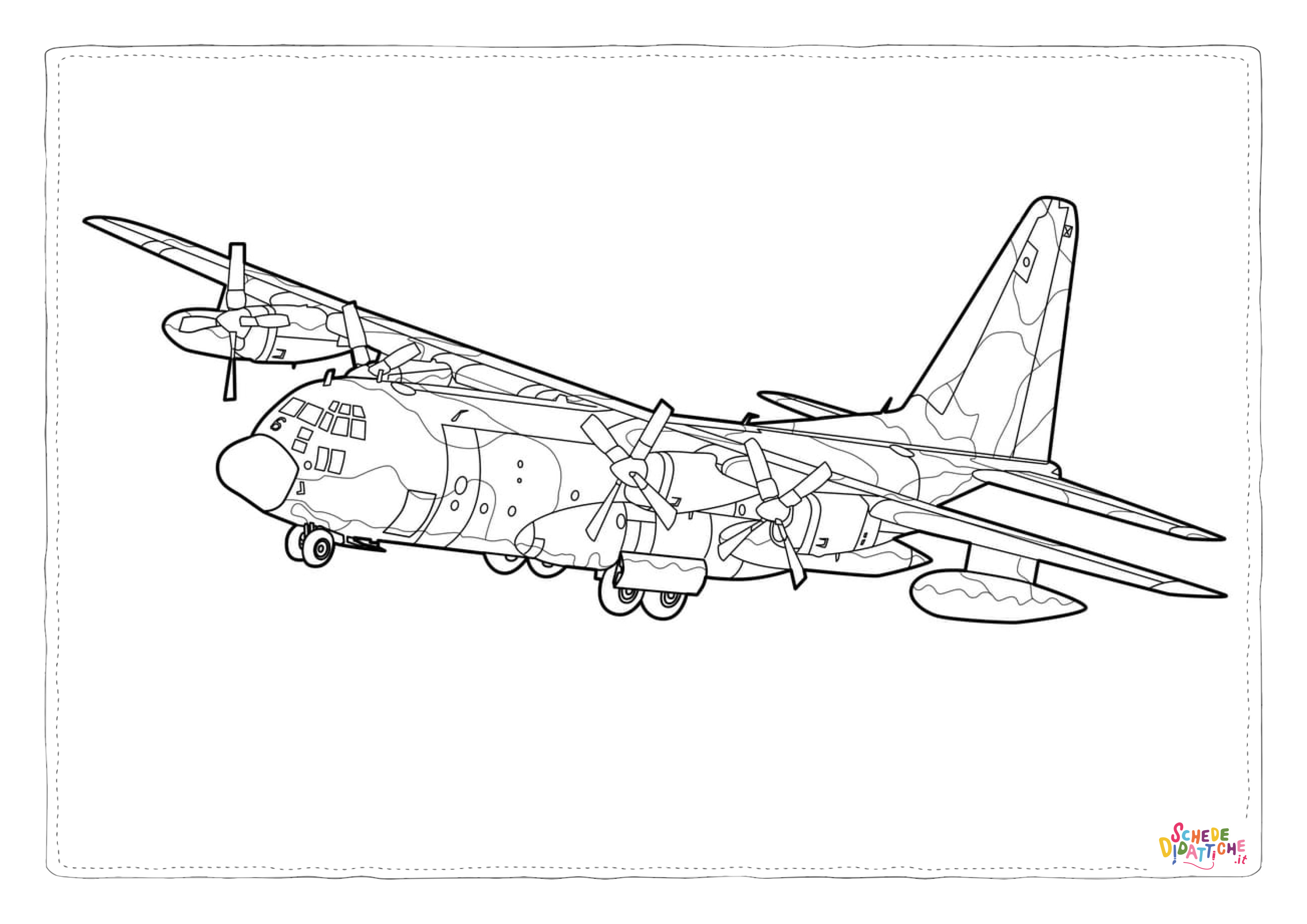 Disegno "Disegno di aereo militare da stampare e colorare 75" Disegno di aereo militare da stampare e colorare 75