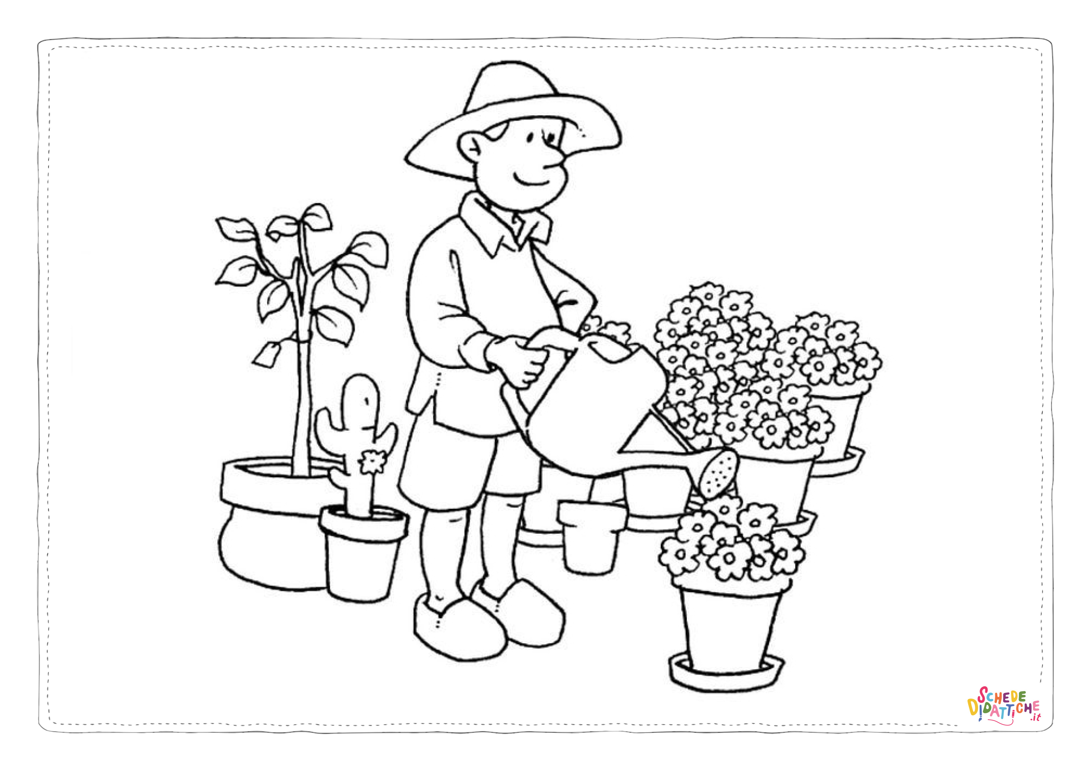 Disegno "Disegno di giardiniere da stampare e colorare 5" Disegno di giardiniere da stampare e colorare 5