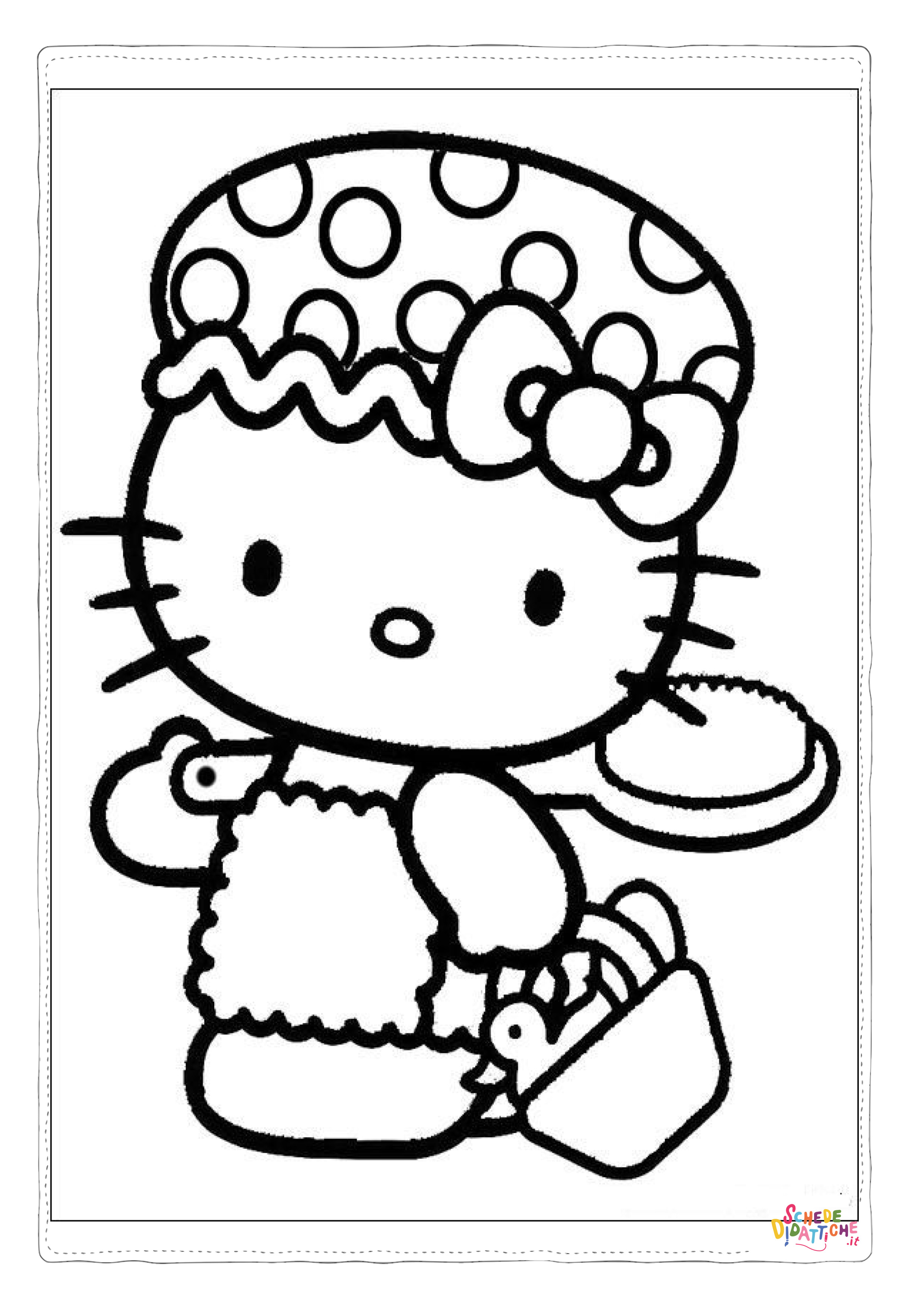 Disegno "Disegno di Hello Kitty da stampare e colorare 129" Disegno di Hello Kitty da stampare e colorare 129