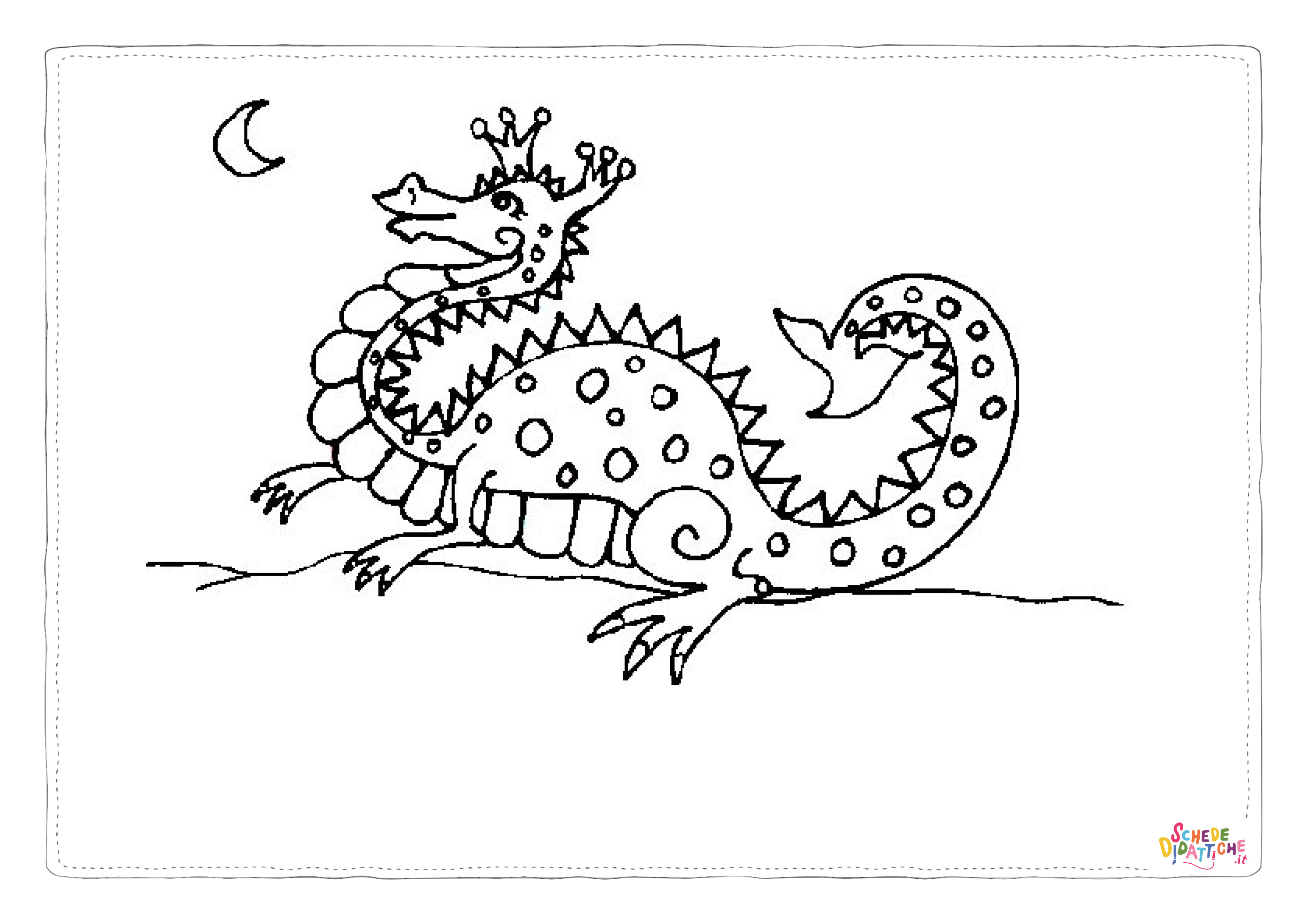 Disegno "Disegno di dragone da stampare e colorare 131" Disegno di dragone da stampare e colorare 131