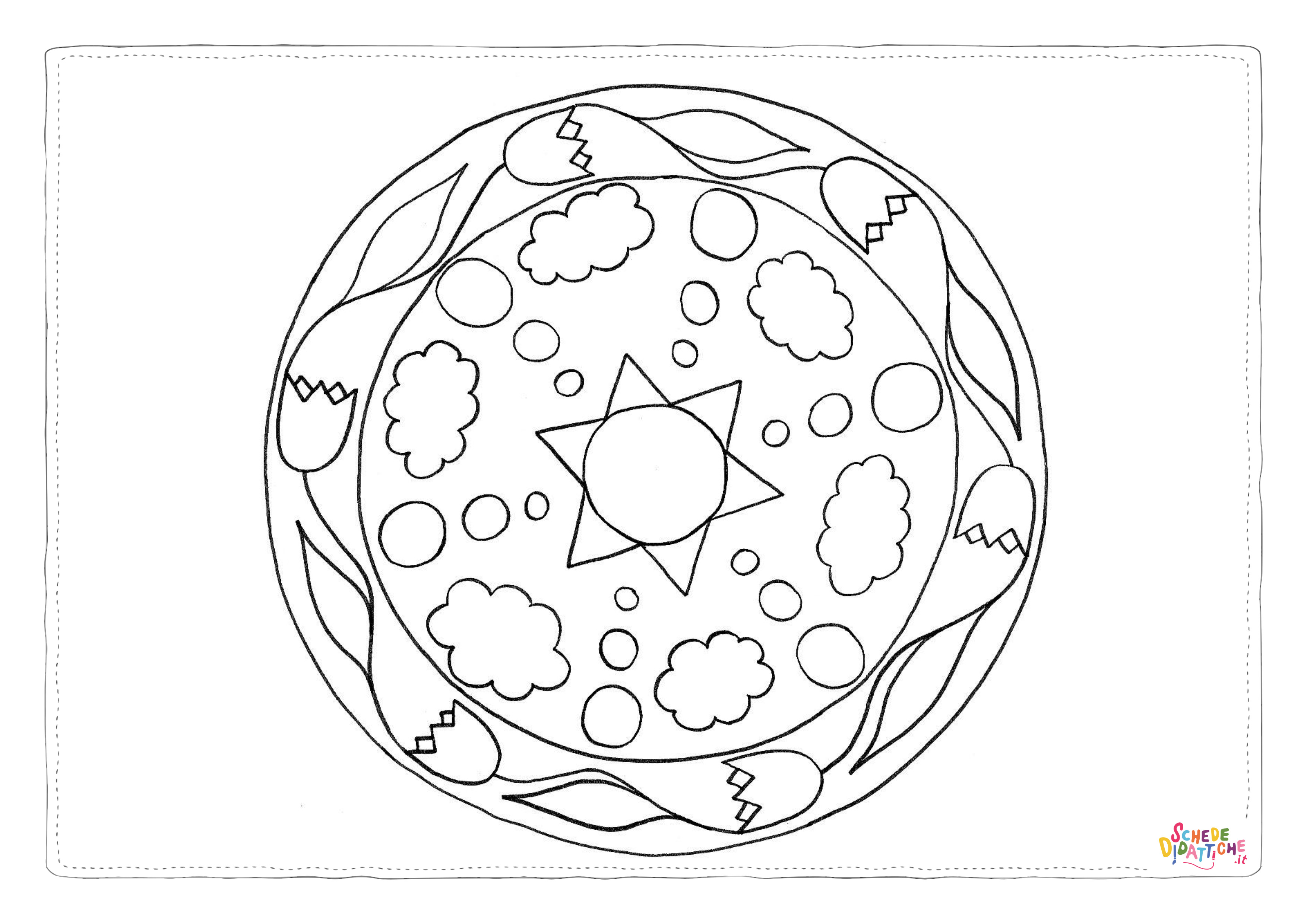 Disegno di mandala da stampare e colorare 1206