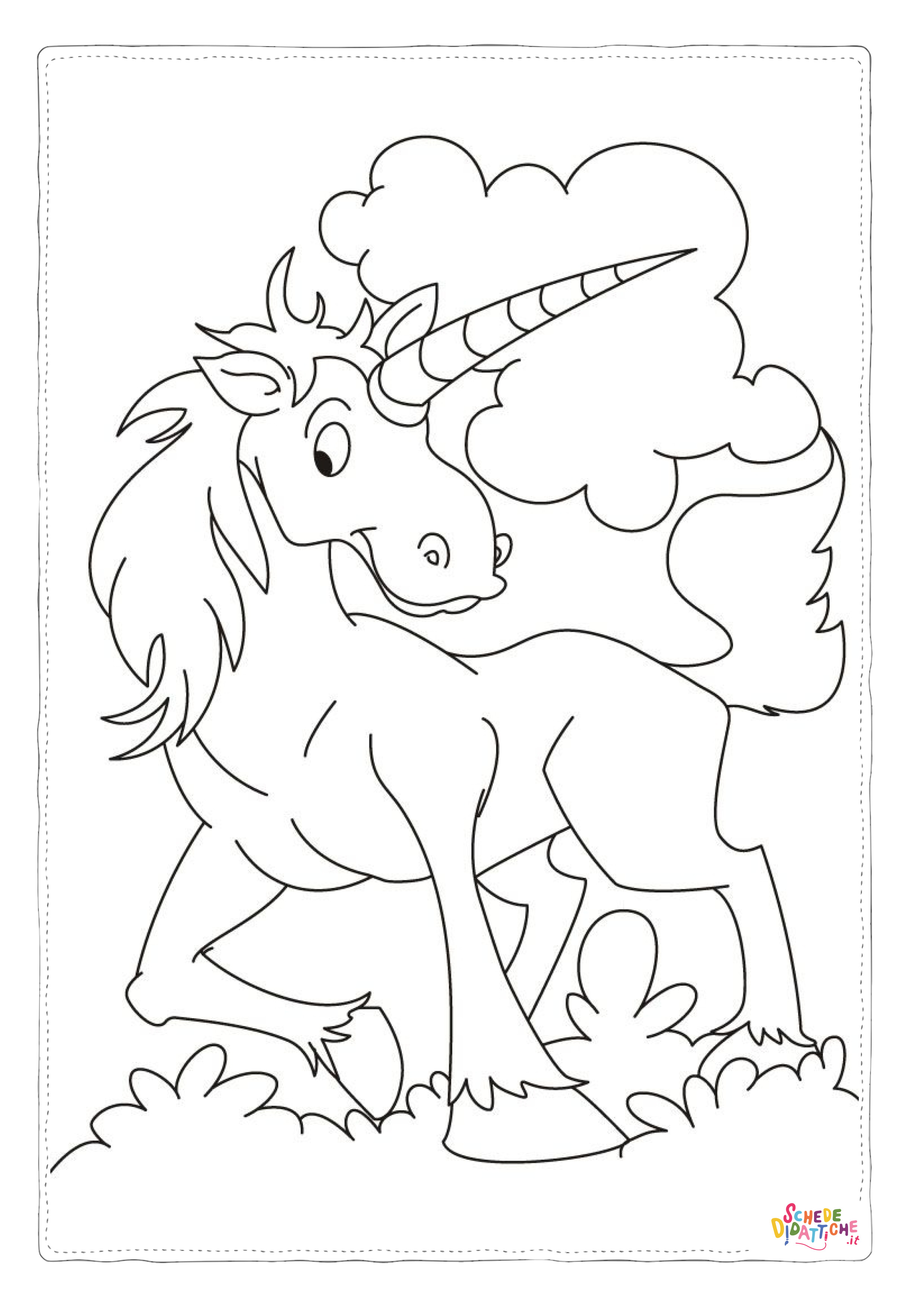 Disegno "Disegno di unicorno da stampare e colorare 4" Disegno di unicorno da stampare e colorare 4