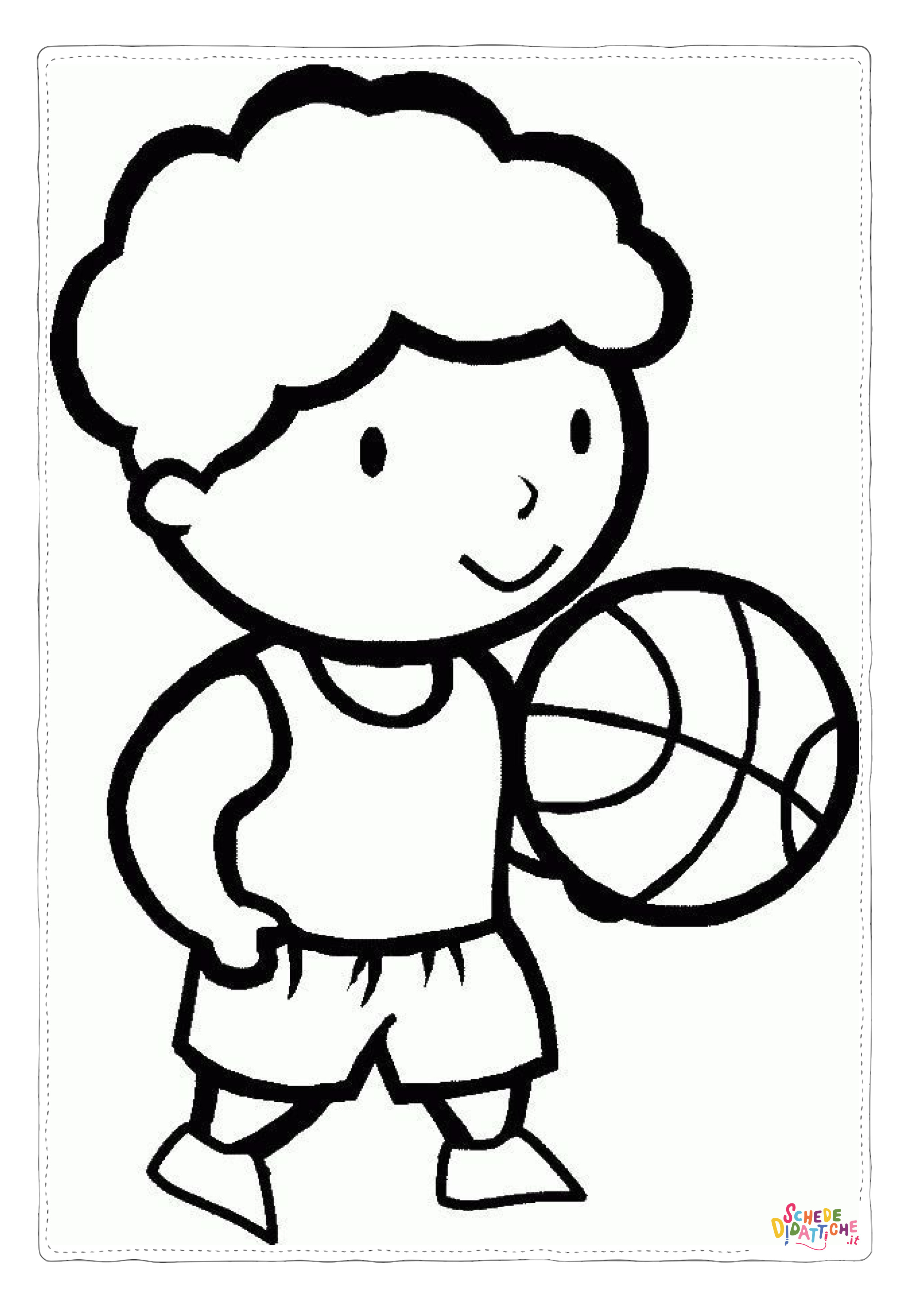 Disegno "Disegno di basket da stampare e colorare 7" Disegno di basket da stampare e colorare 7