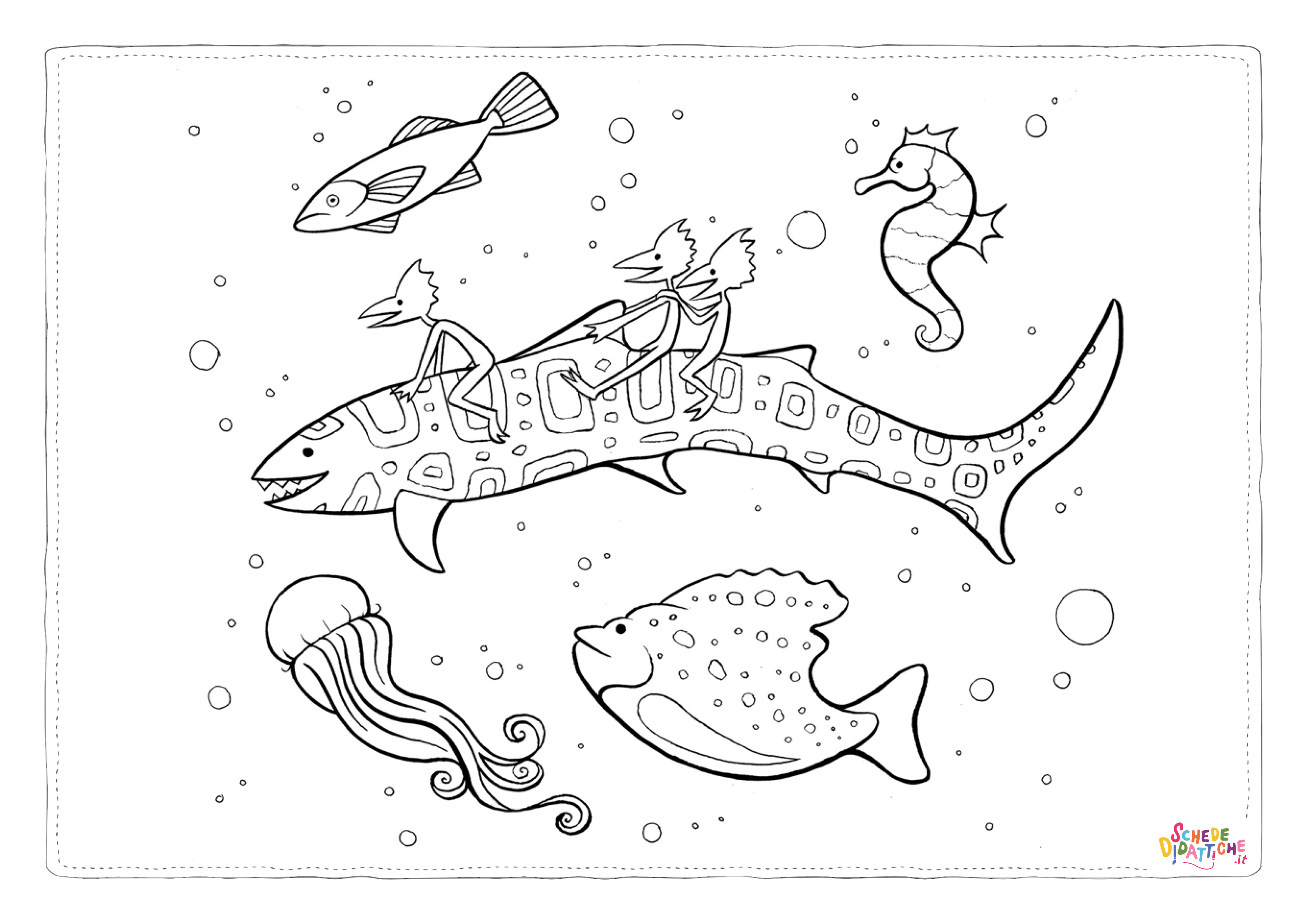 Disegno di pesce da stampare e colorare 127