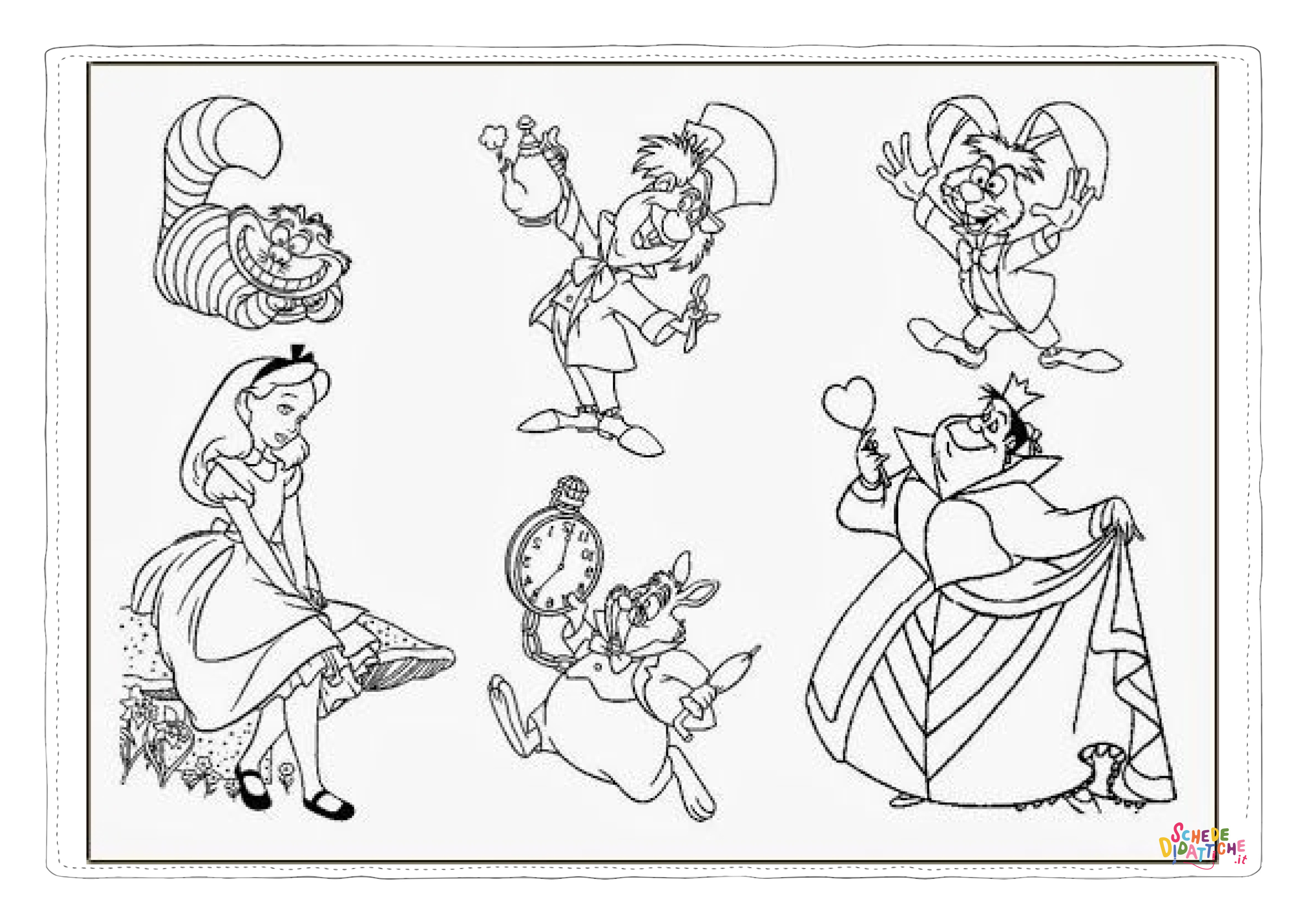Disegno "Disegno di Alice nel paese delle meraviglie da stampare e colorare 106" Disegno di Alice nel paese delle meraviglie da stampare e colorare 106