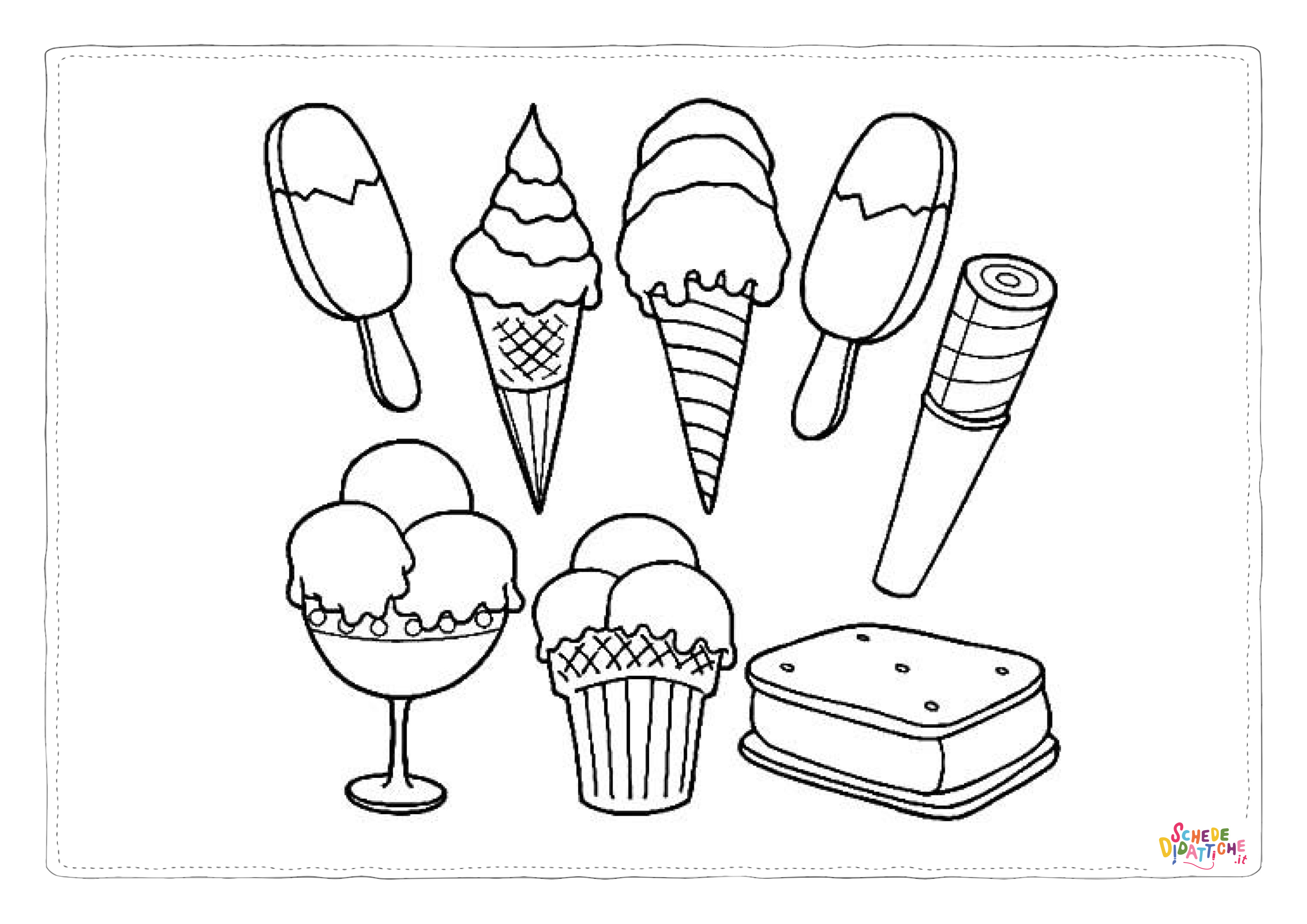 Disegno di gelato da stampare e colorare 45