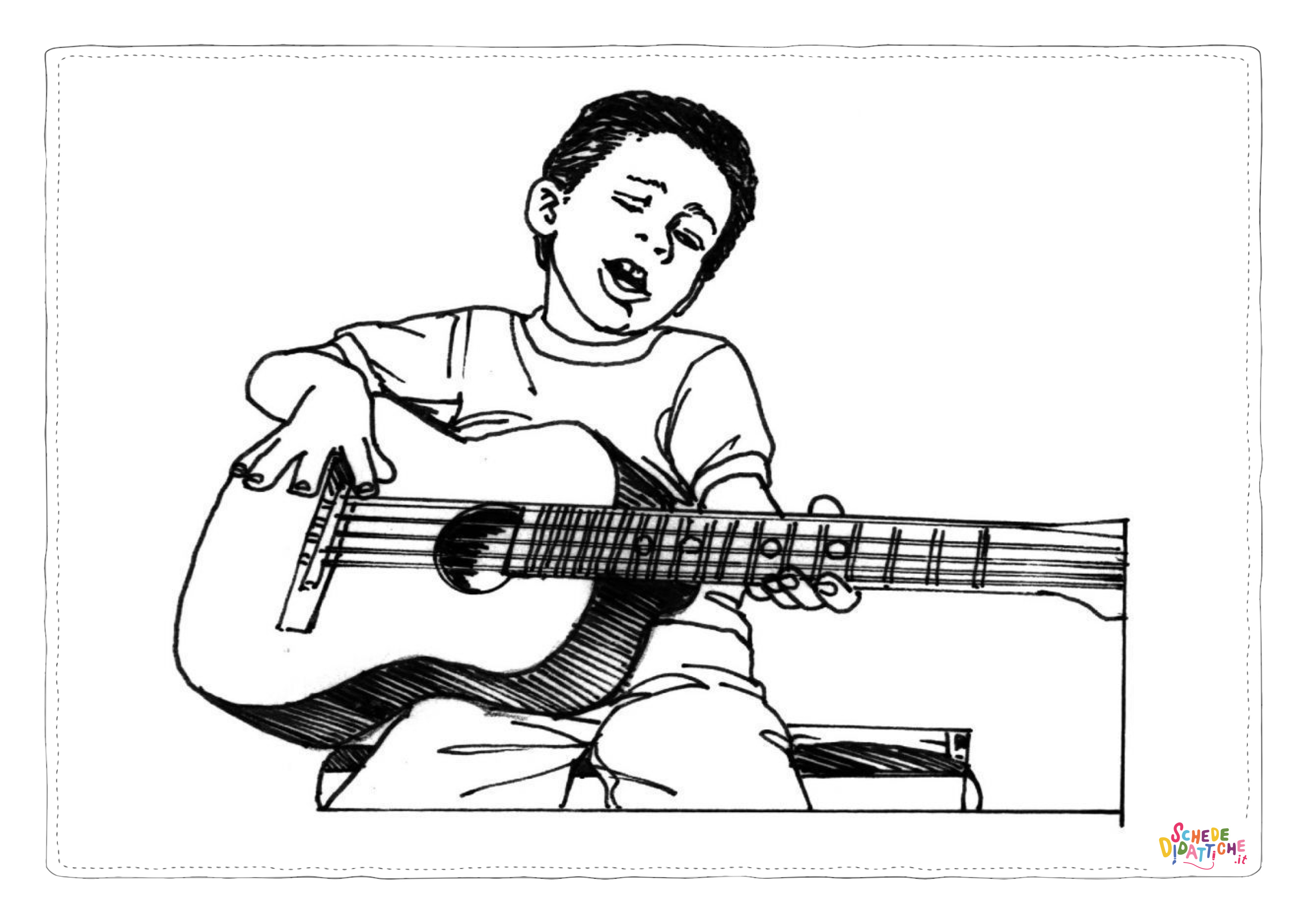 Disegno "Disegno di musicista da stampare e colorare 22" Disegno di musicista da stampare e colorare 22