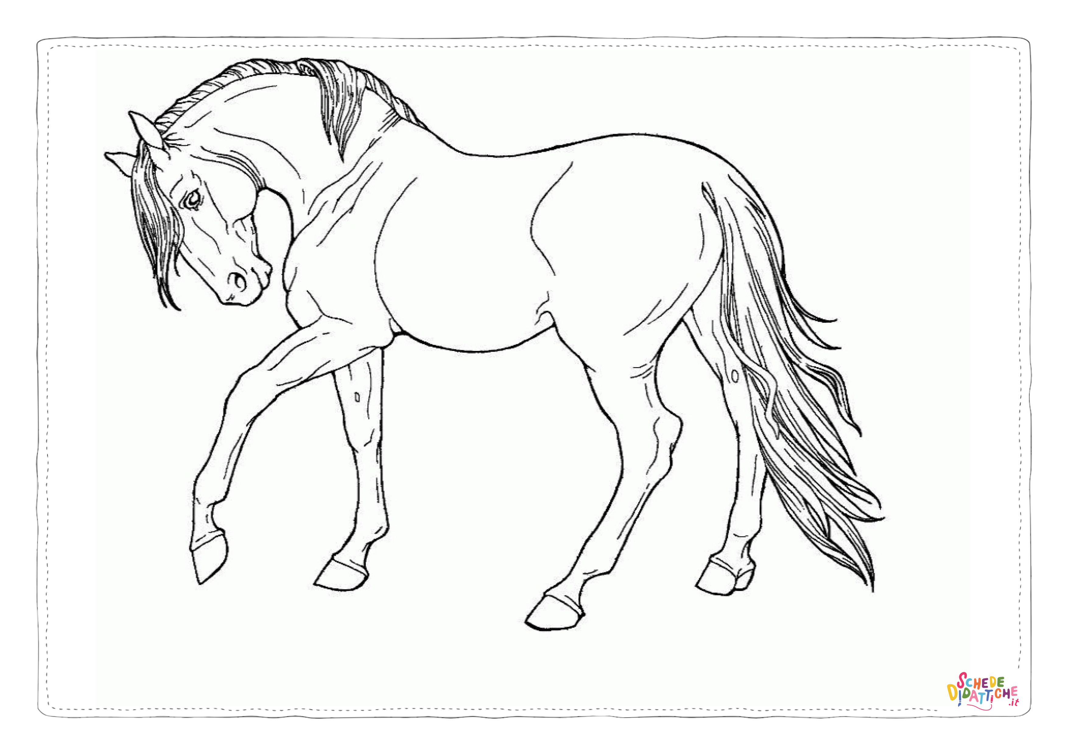 Disegno "Disegno di cavallo da stampare e colorare 61" Disegno di cavallo da stampare e colorare 61
