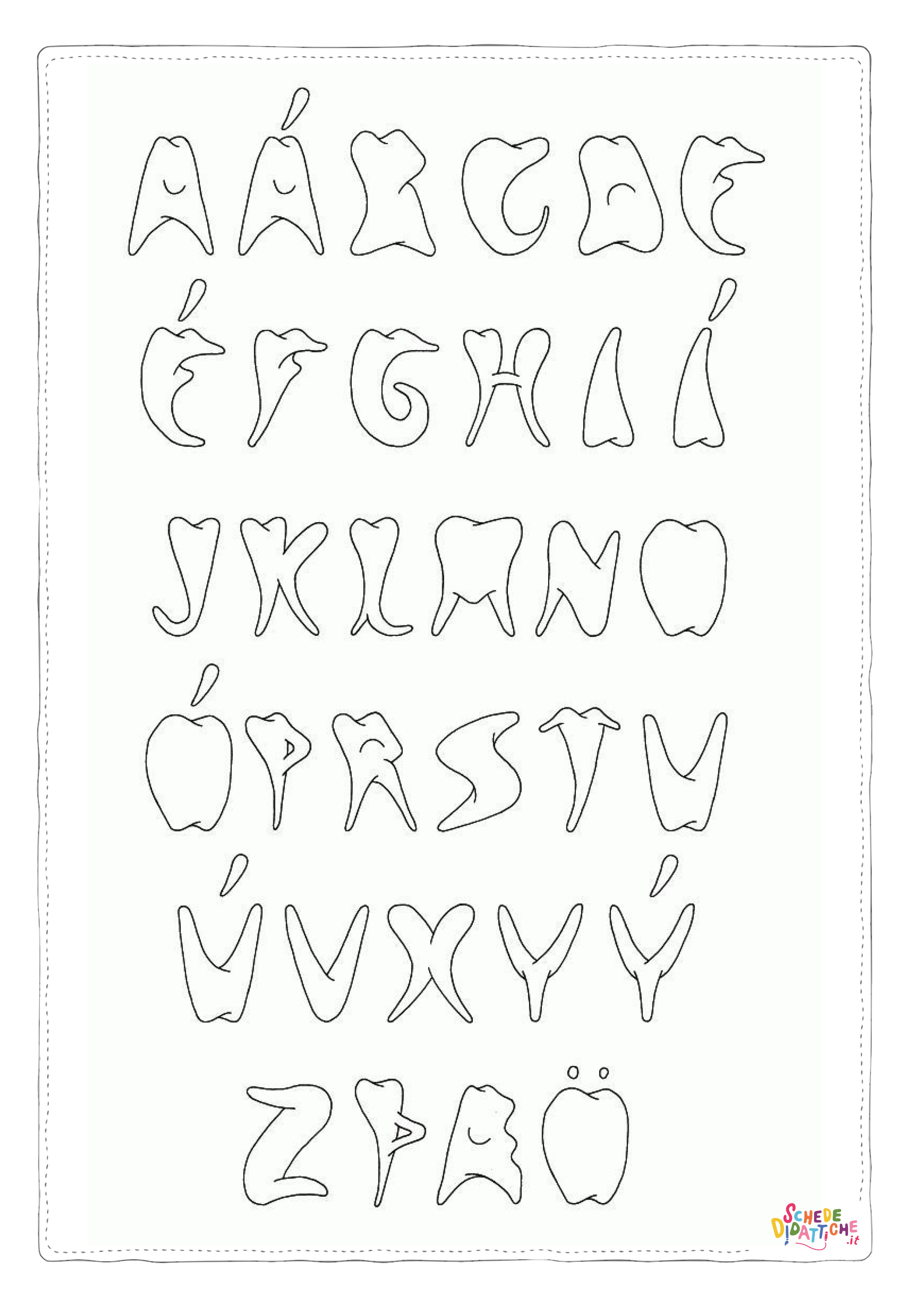 Disegno "Disegno di lettera dell'alfabeto da stampare e colorare 325" Disegno di lettera dell'alfabeto da stampare e colorare 325