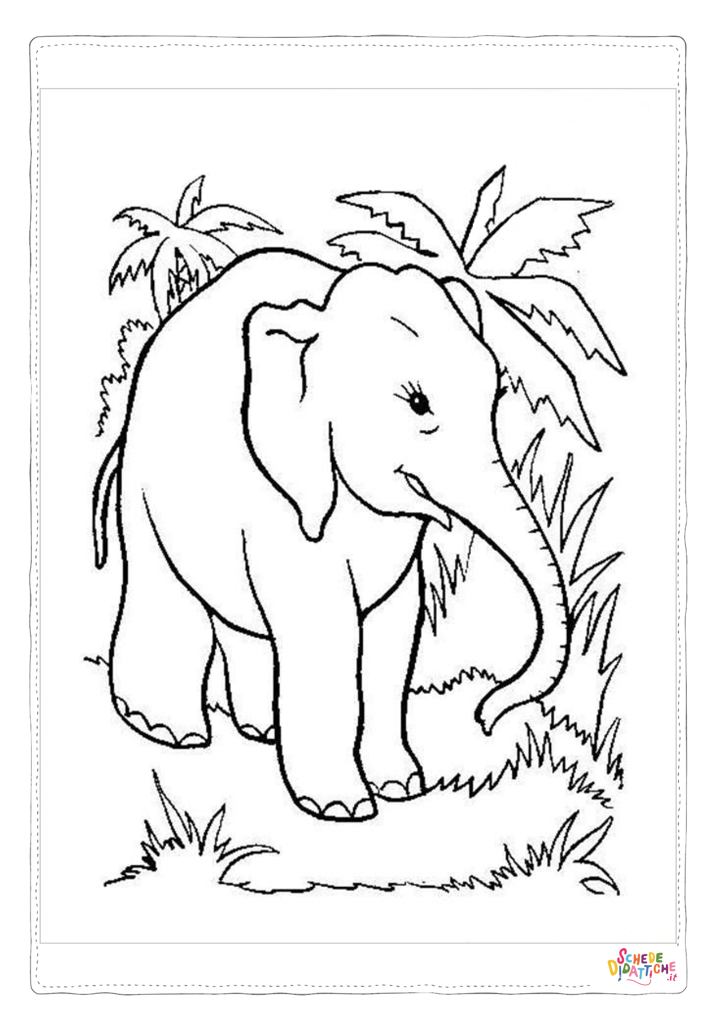 Disegno "Disegno di elefante da stampare e colorare 16" Disegno di elefante da stampare e colorare 16