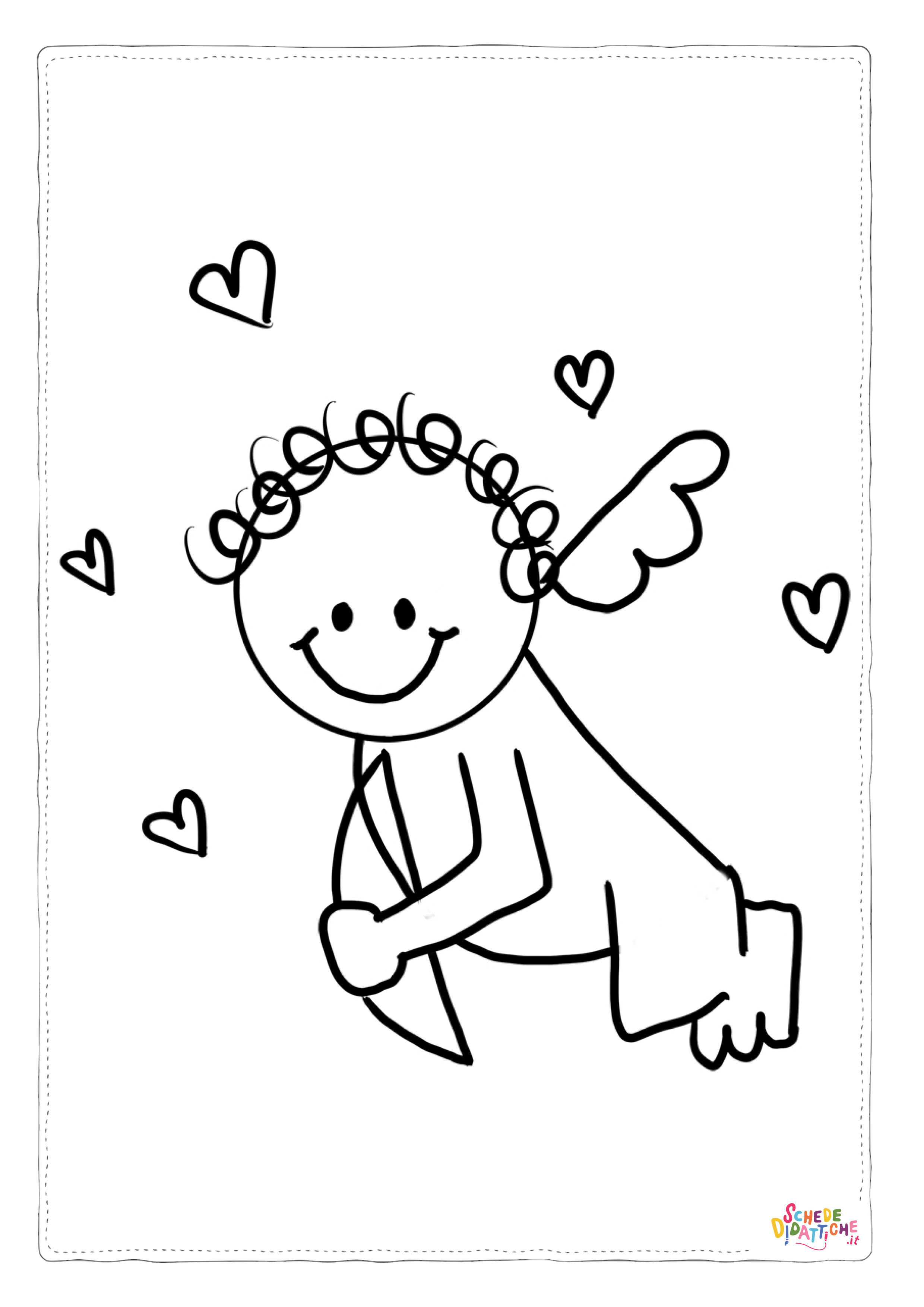 Disegno di Cupido da stampare e colorare 3