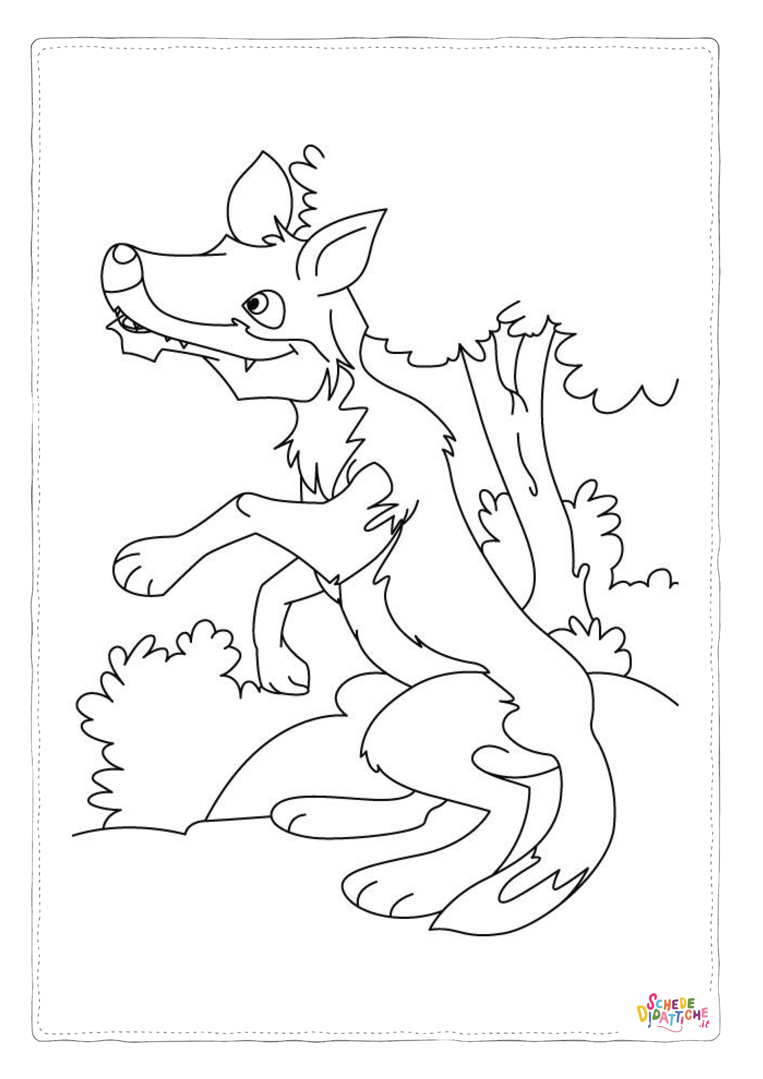 Disegno di lupo da stampare e colorare 17