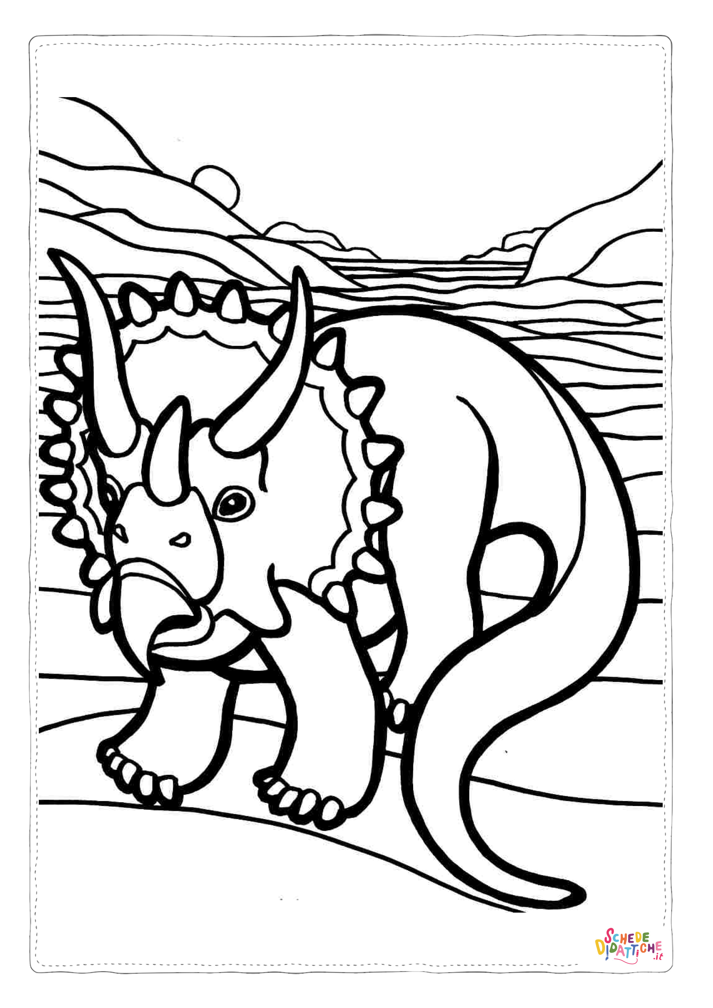 Disegno "Disegno di Triceratopo da stampare e colorare 50" Disegno di Triceratopo da stampare e colorare 50