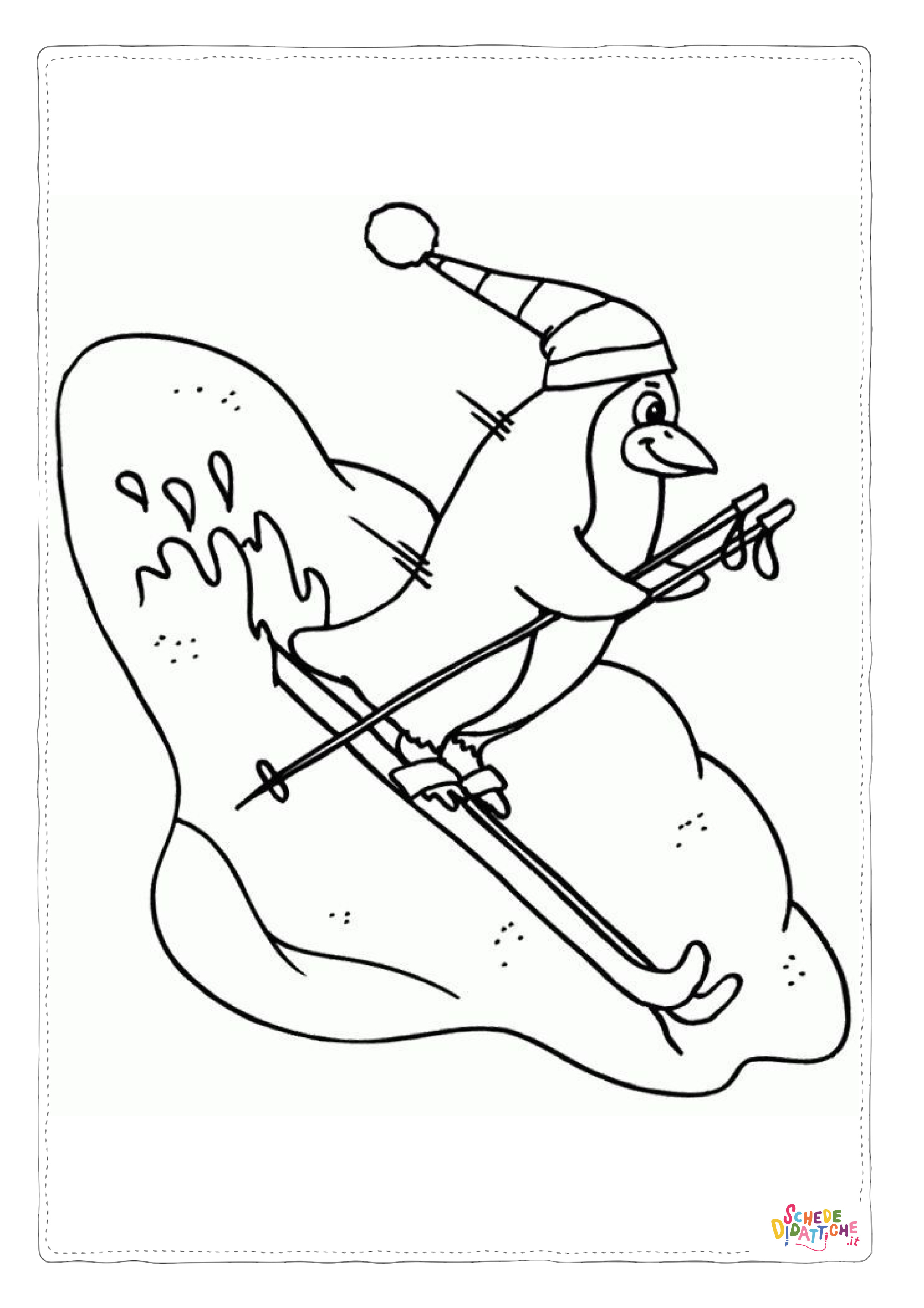 Disegno di sci da stampare e colorare 12