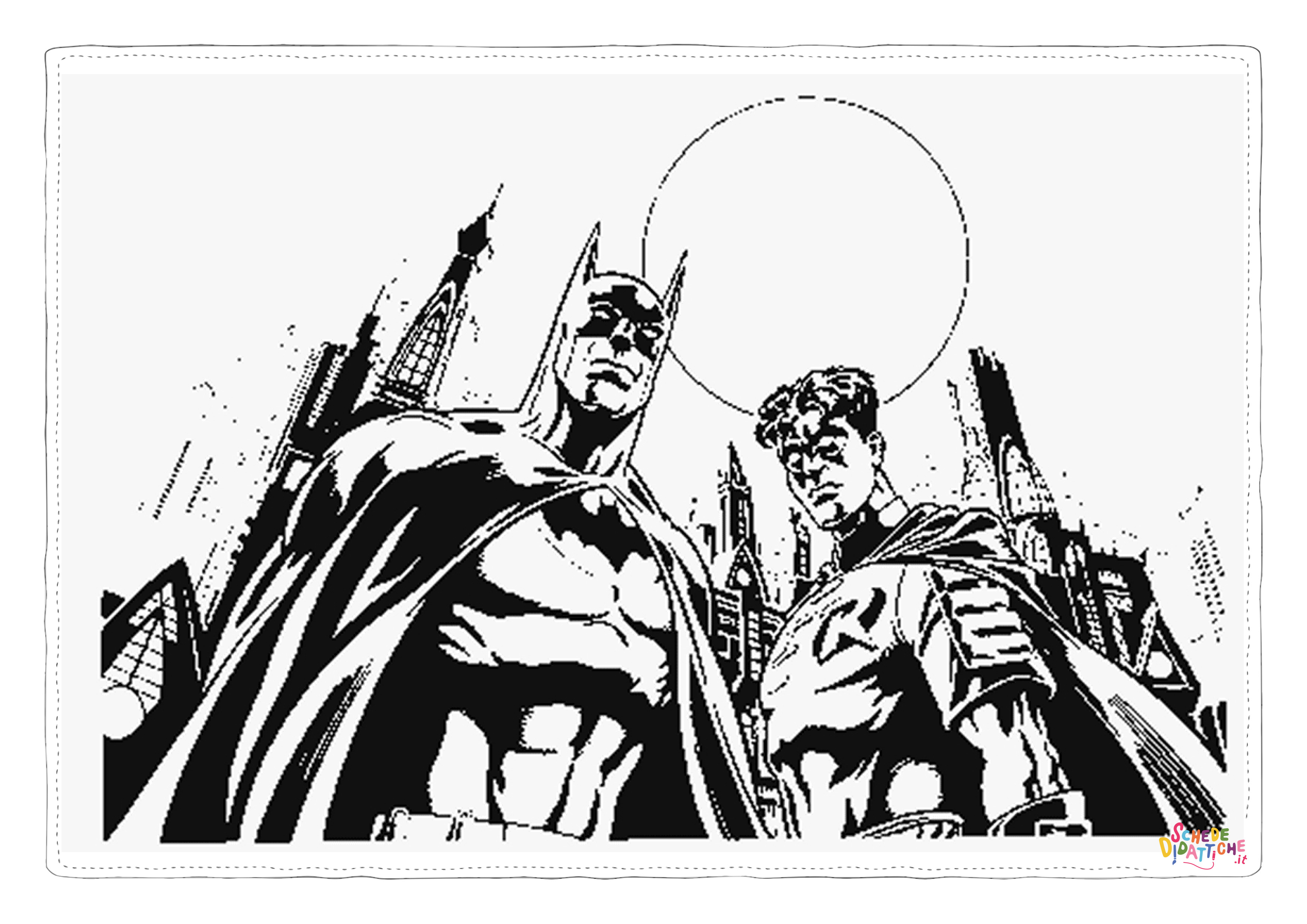 Disegno "Disegno di Batman e Robin da stampare e colorare 157" Disegno di Batman e Robin da stampare e colorare 157