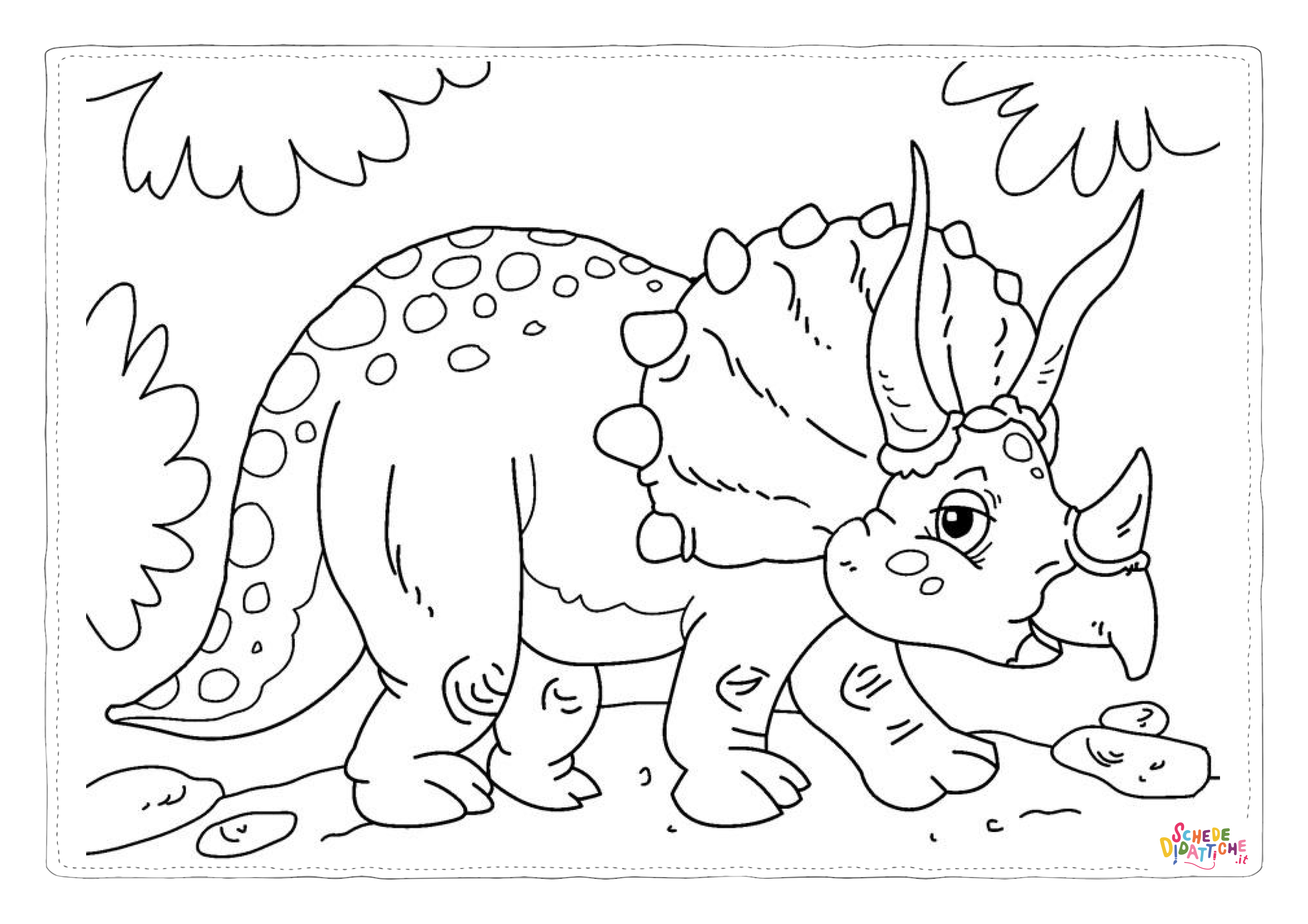 Disegno "Disegno di Triceratopo da stampare e colorare 23" Disegno di Triceratopo da stampare e colorare 23