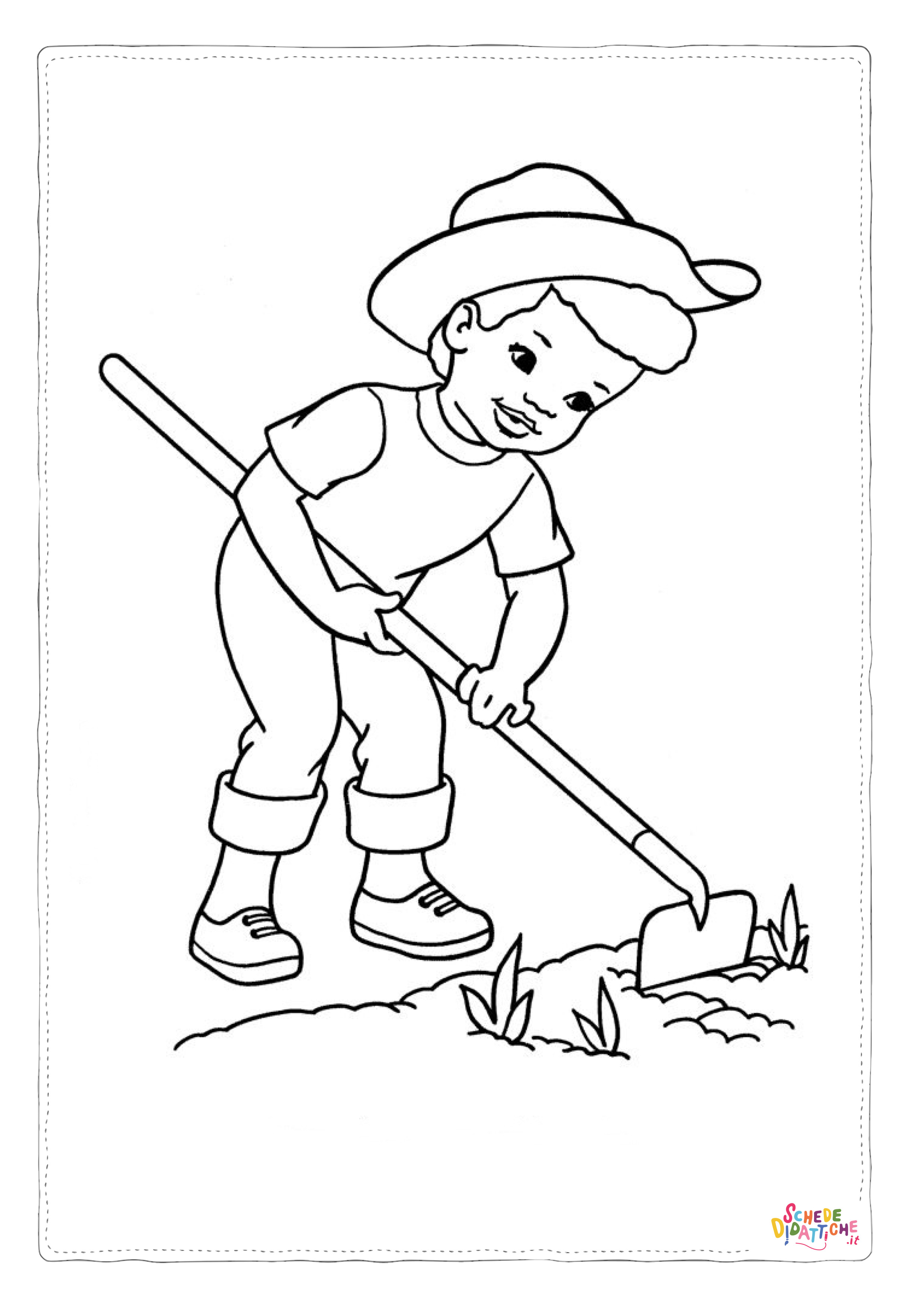 Disegno "Disegno di giardiniere da stampare e colorare 32" Disegno di giardiniere da stampare e colorare 32