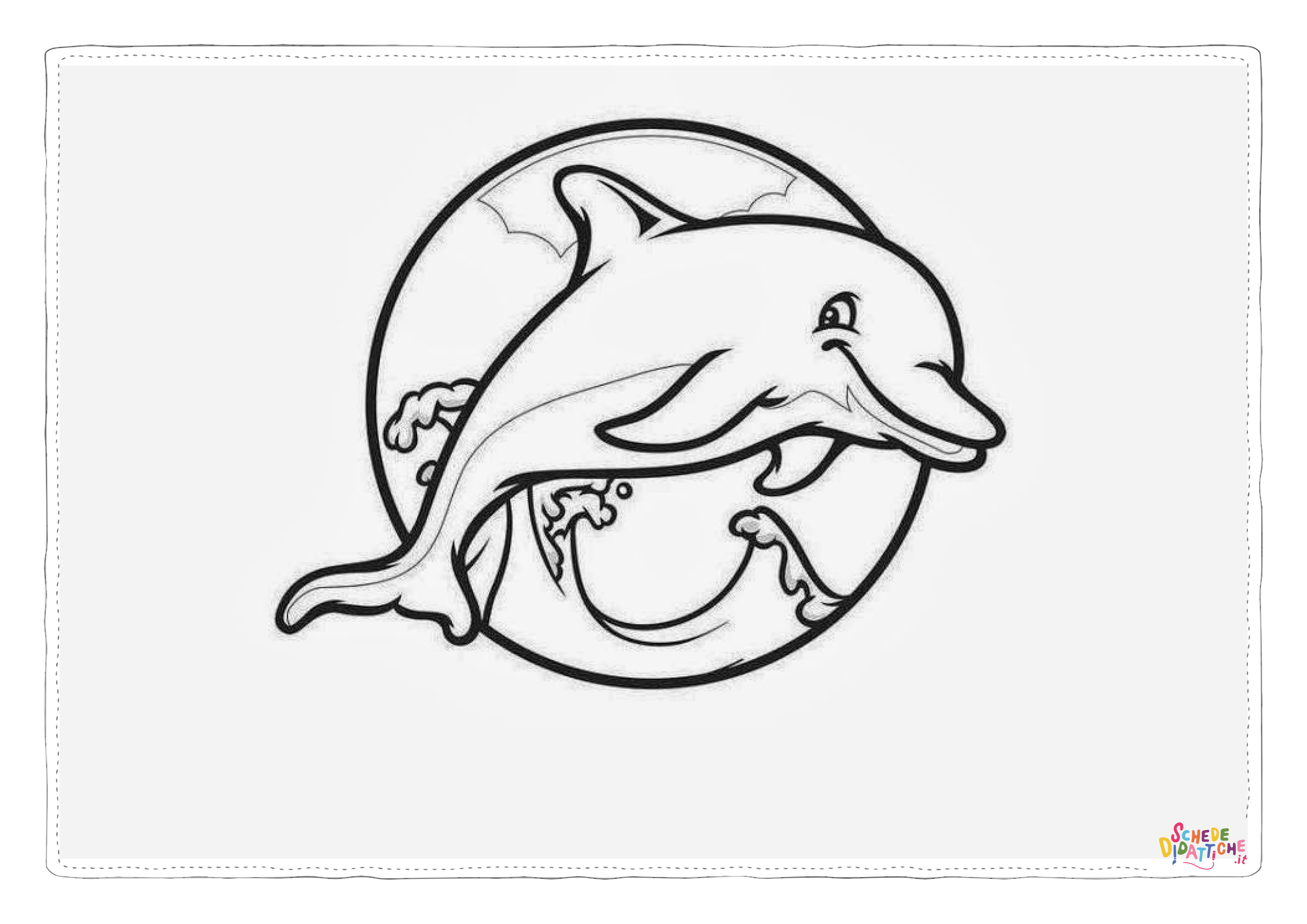 Disegno di delfino da stampare e colorare