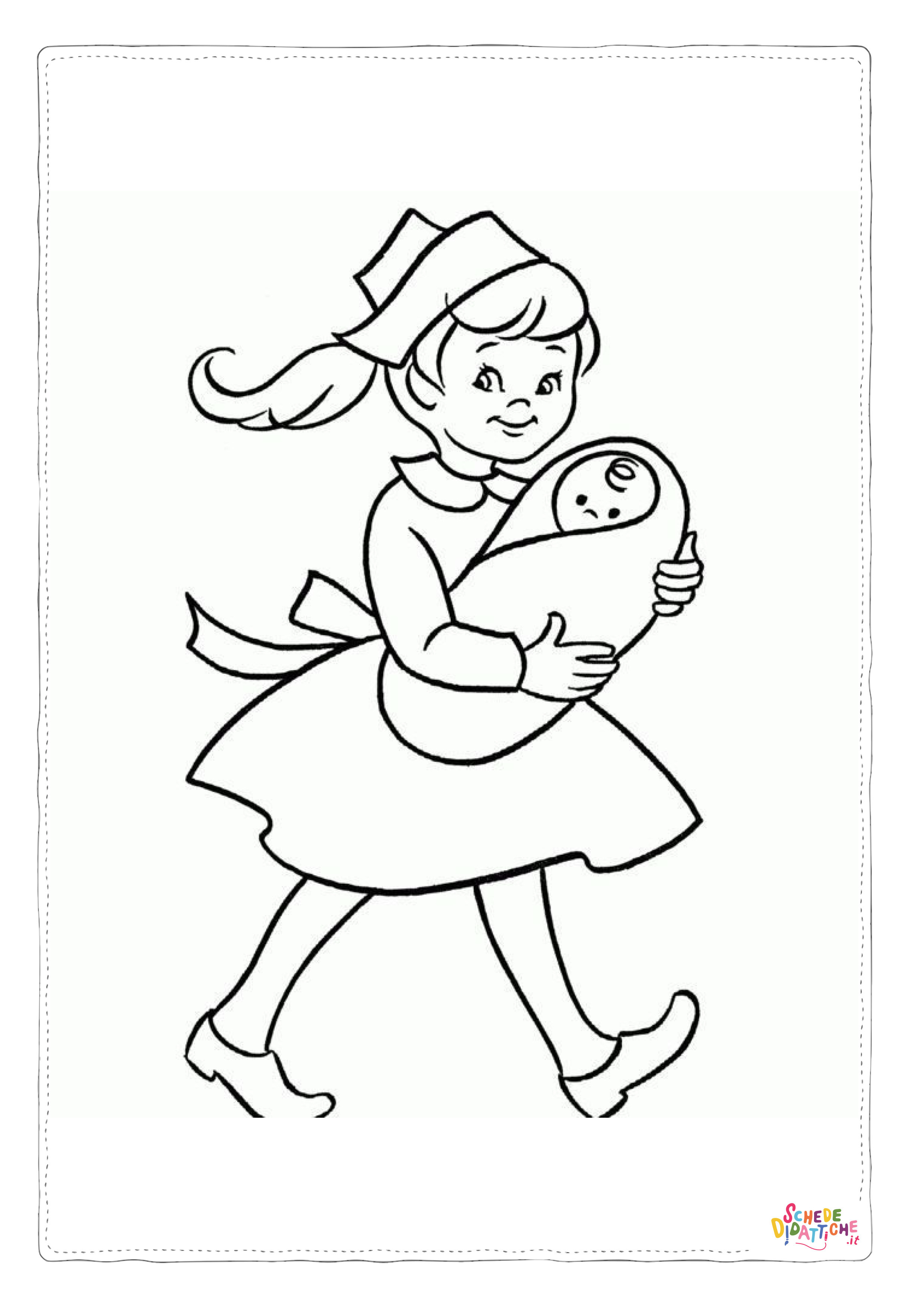 Disegno "Disegno di infermiere da stampare e colorare 23" Disegno di infermiere da stampare e colorare 23