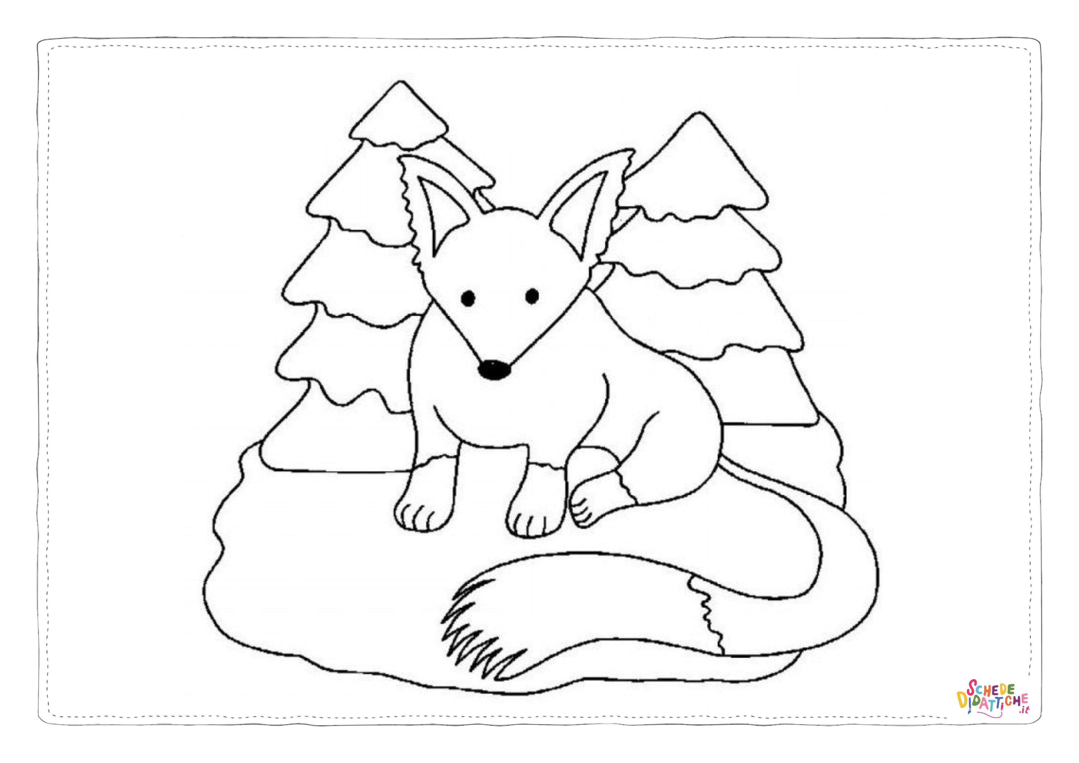 Disegno "Disegno di volpe da stampare e colorare 6" Disegno di volpe da stampare e colorare 6