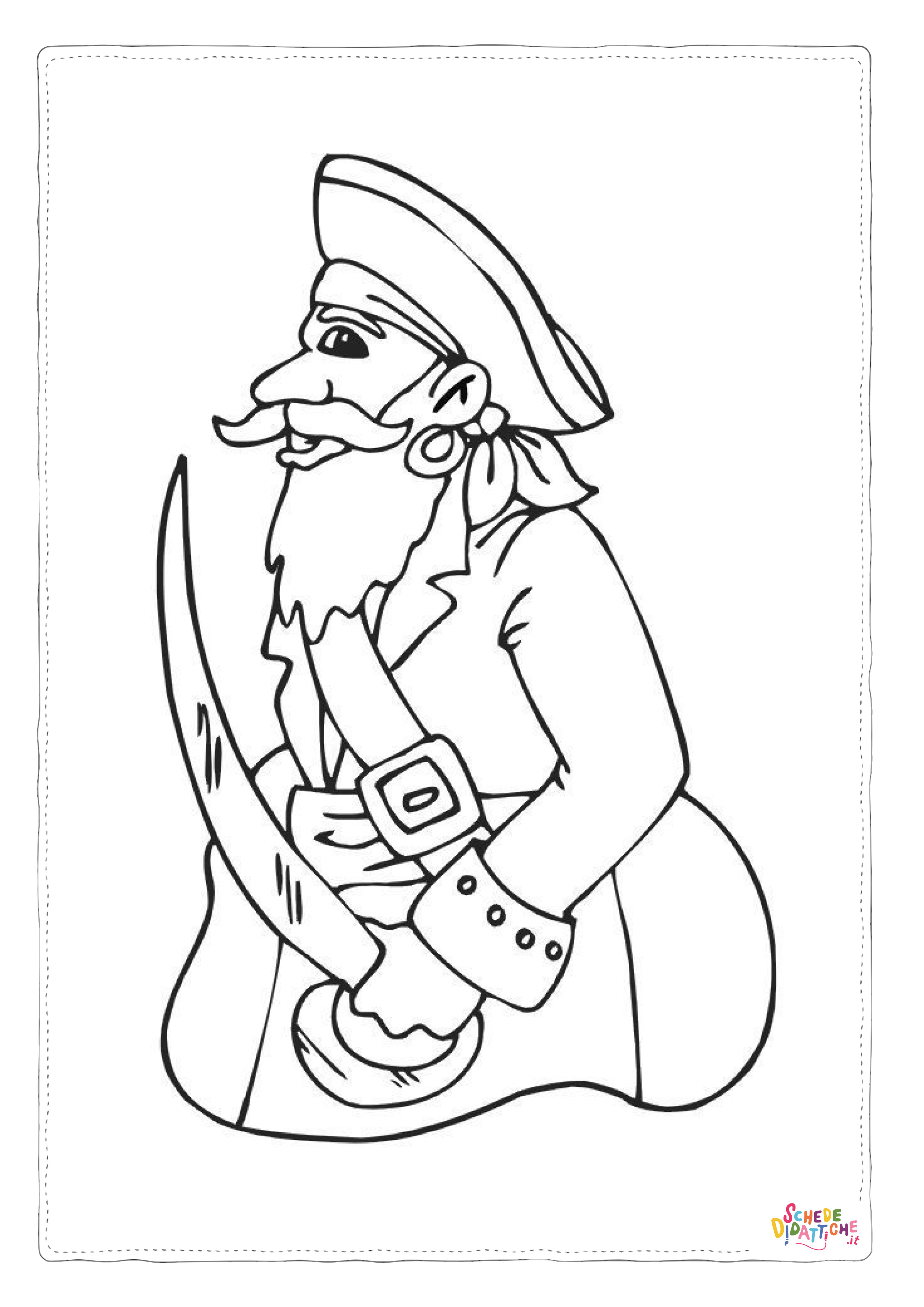 Disegno "Disegno di pirata da stampare e colorare 1" Disegno di pirata da stampare e colorare 1