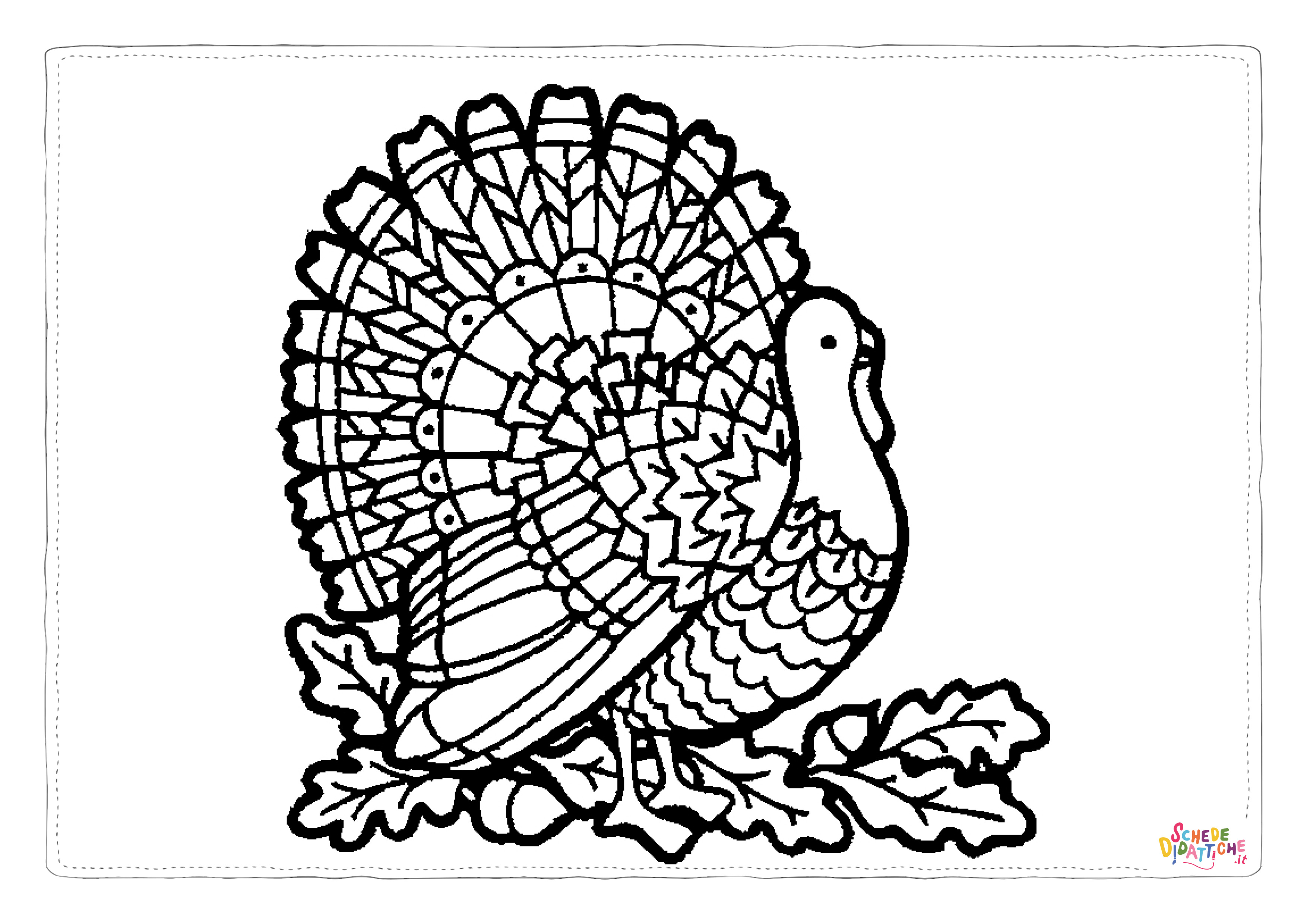 Disegno "Disegno di tacchino da stampare e colorare 15" Disegno di tacchino da stampare e colorare 15
