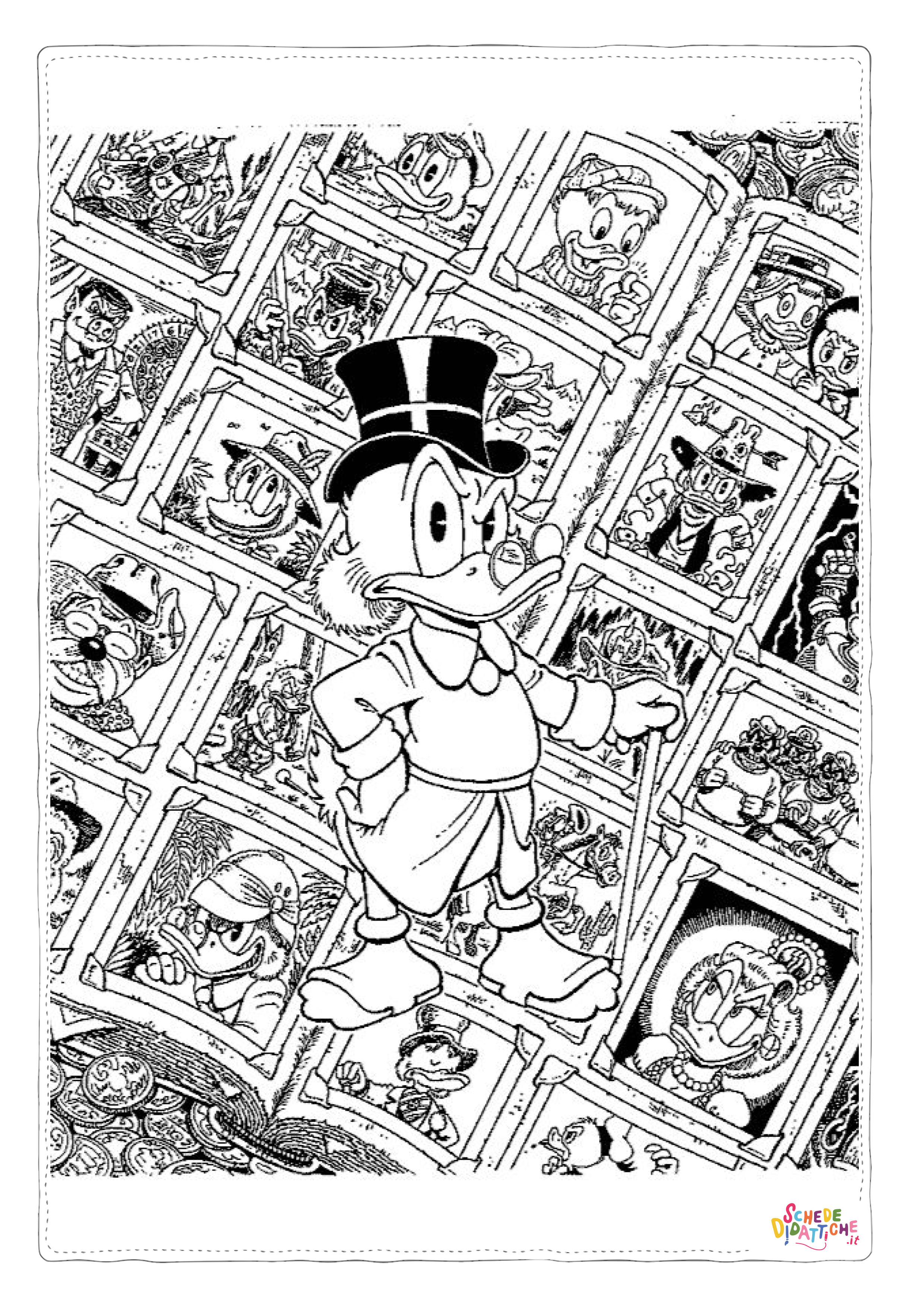 Disegno di Zio Paperone da stampare e colorare 21
