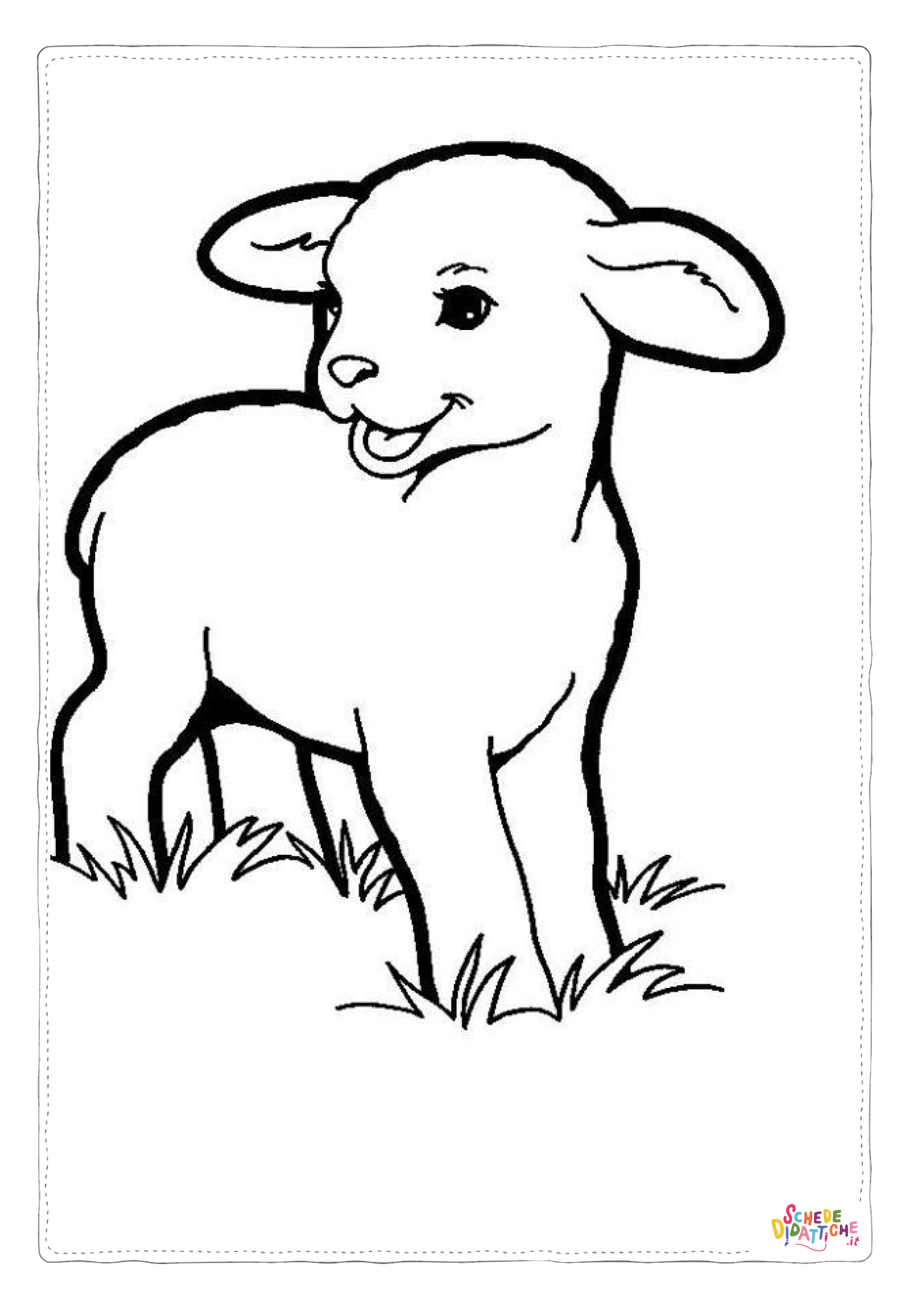 Disegno "Disegno di pecora da stampare e colorare 52" Disegno di pecora da stampare e colorare 52