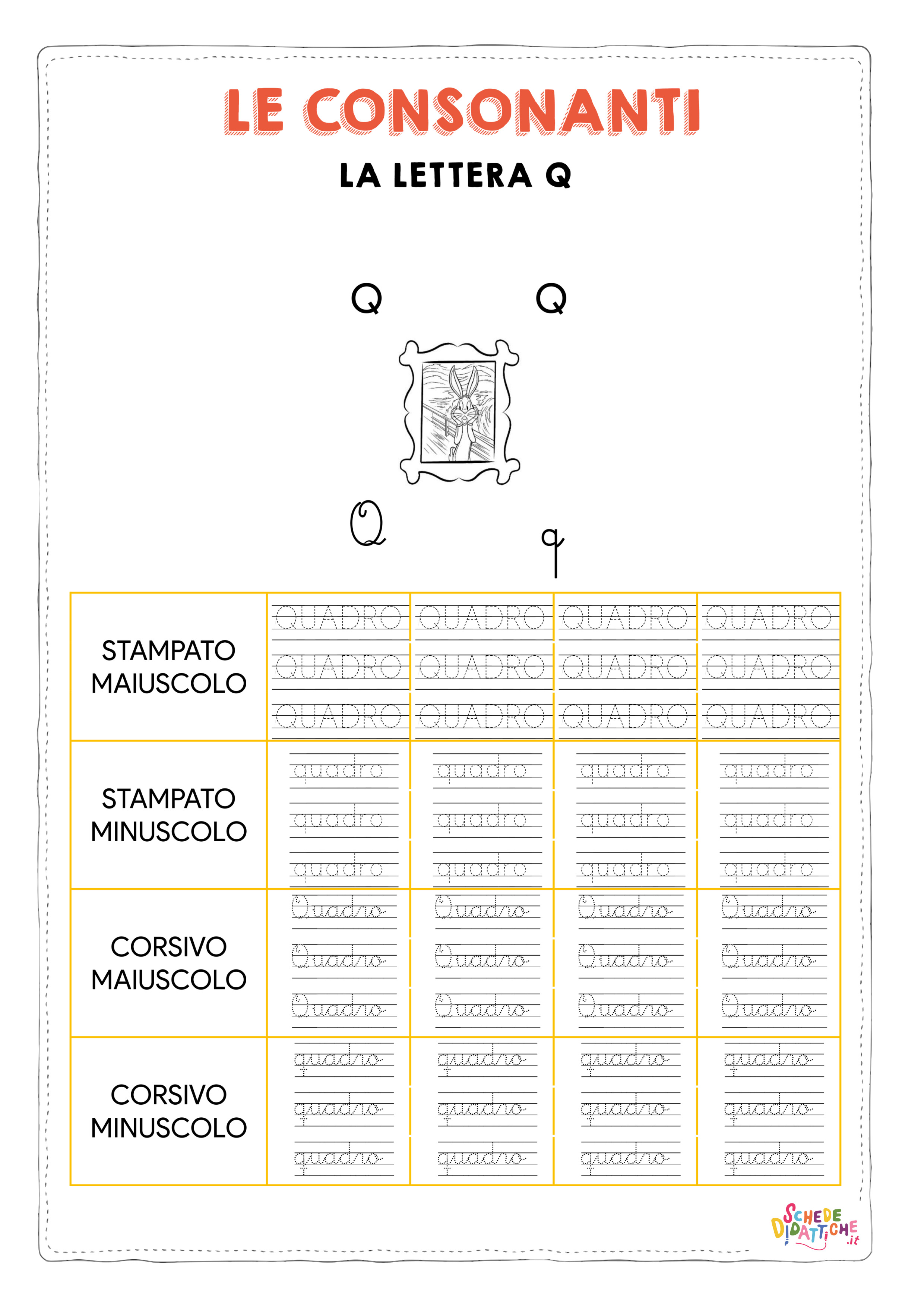 Disegno "scheda sulla Q nera - versione 1 parola" scheda sulla Q nera - versione 1 parola