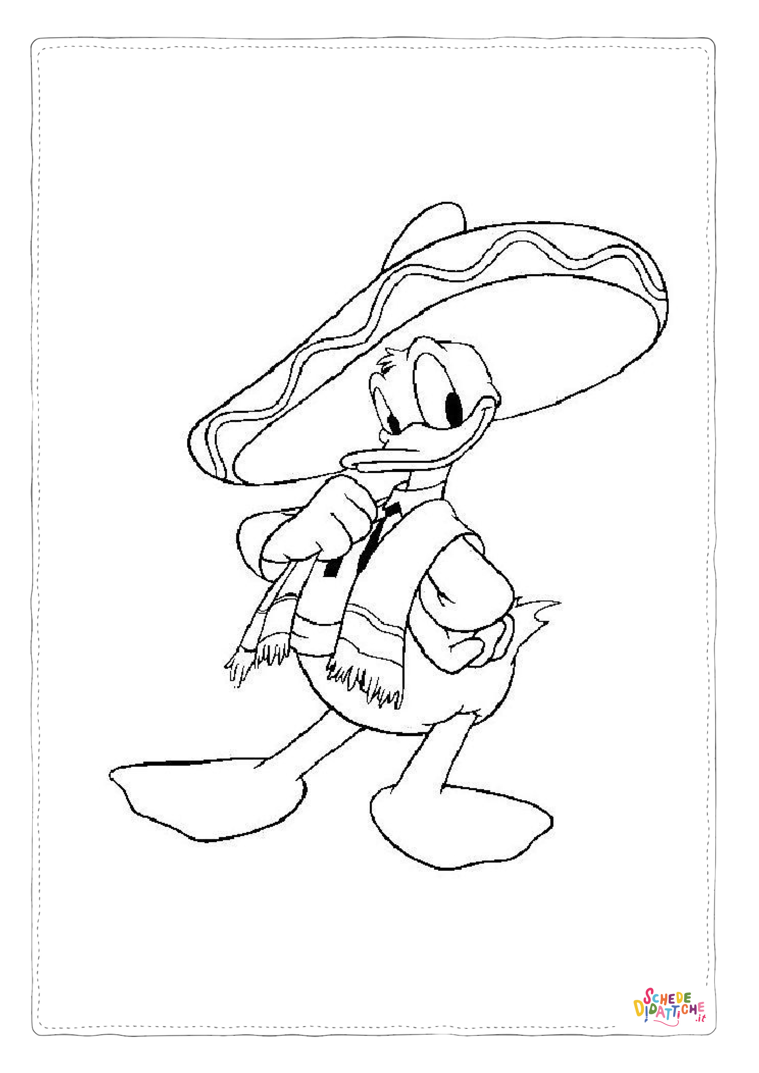 Disegno "Disegno di Paperino da stampare e colorare 121" Disegno di Paperino da stampare e colorare 121