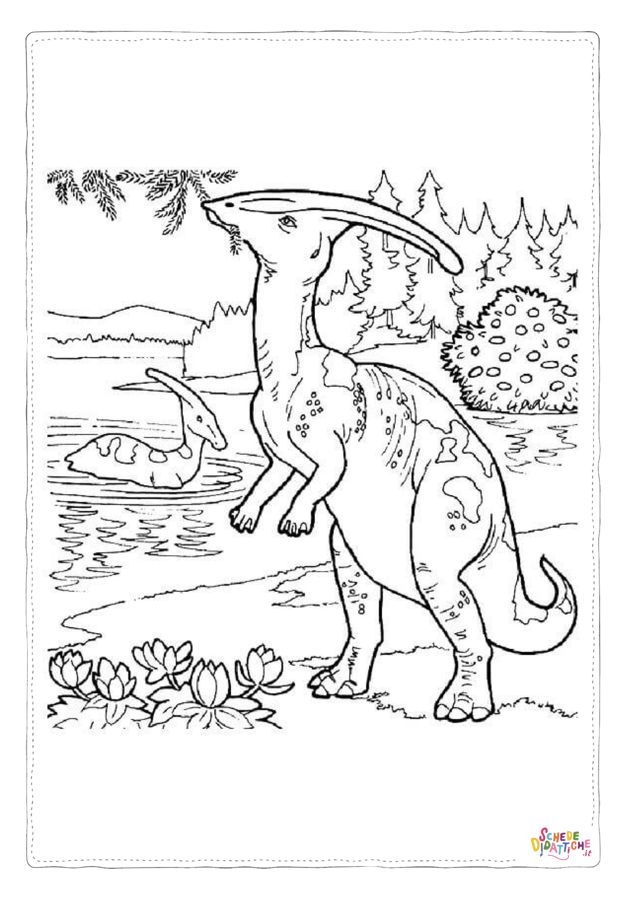 Disegno "Disegno di Parasaurolofo da stampare e colorare 7" Disegno di Parasaurolofo da stampare e colorare 7
