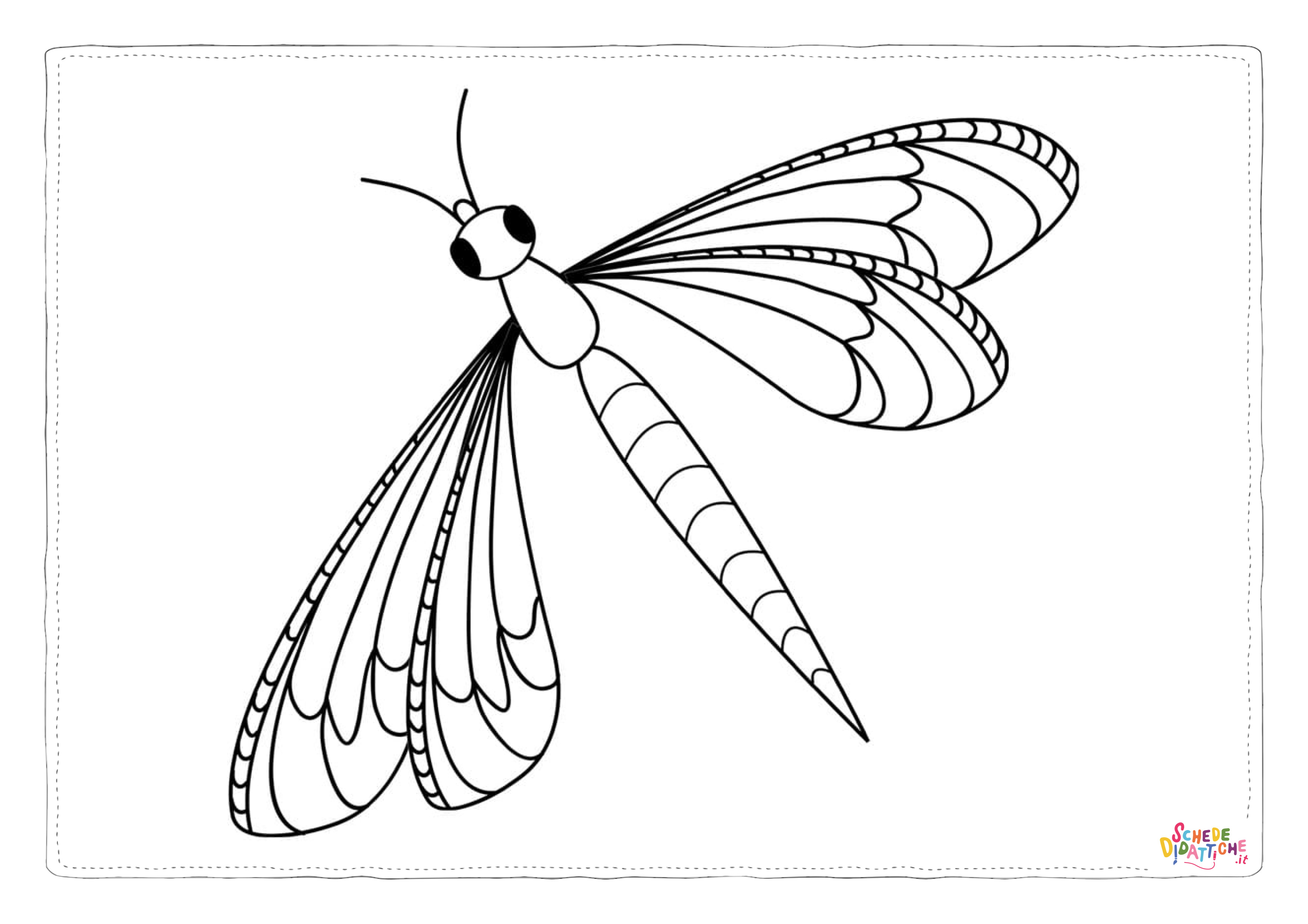 Disegno di libellula da stampare e colorare 2