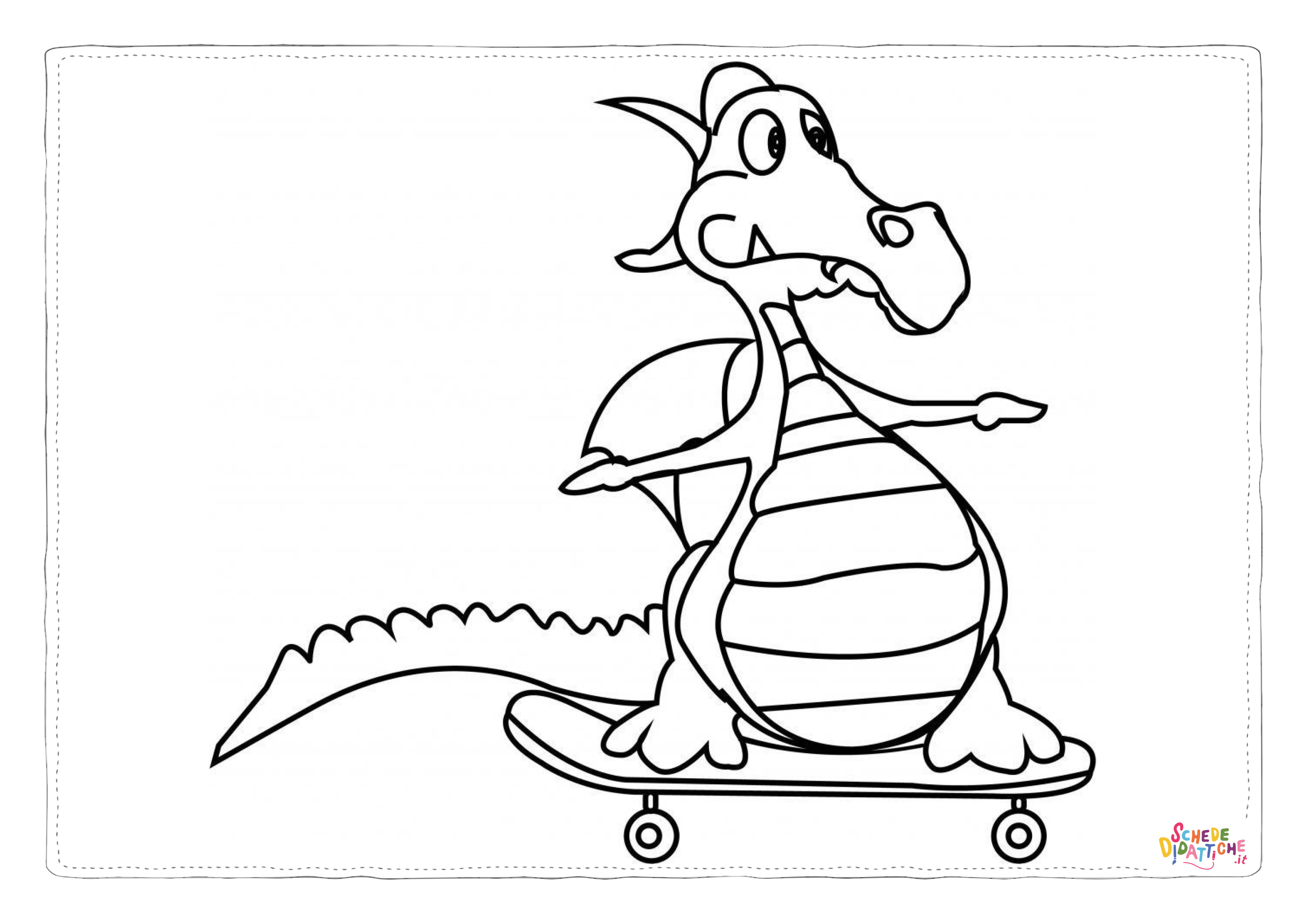 Disegno "Disegno di dragone da stampare e colorare 45" Disegno di dragone da stampare e colorare 45