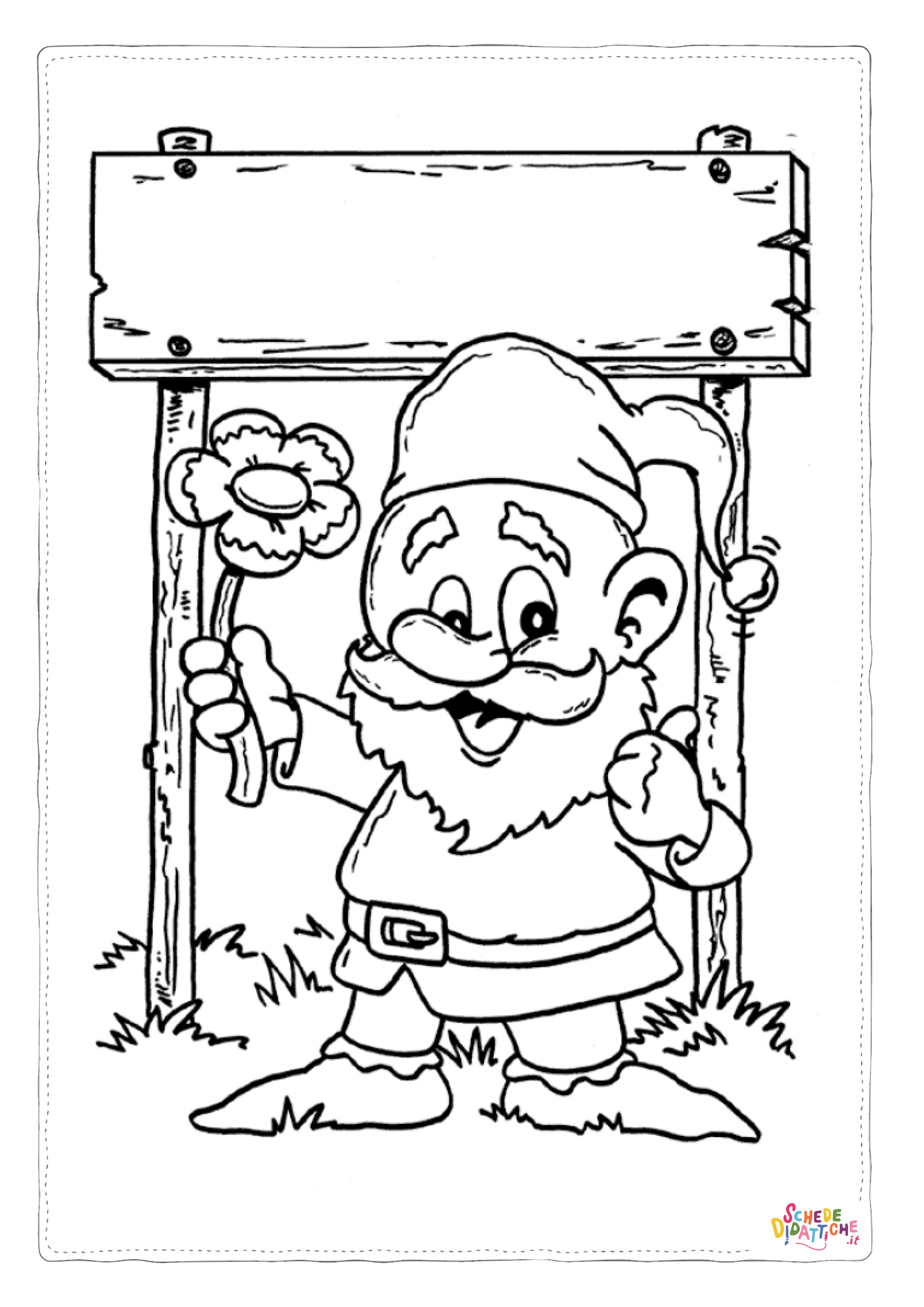 Disegno di gnomo e folletto da stampare e colorare 5