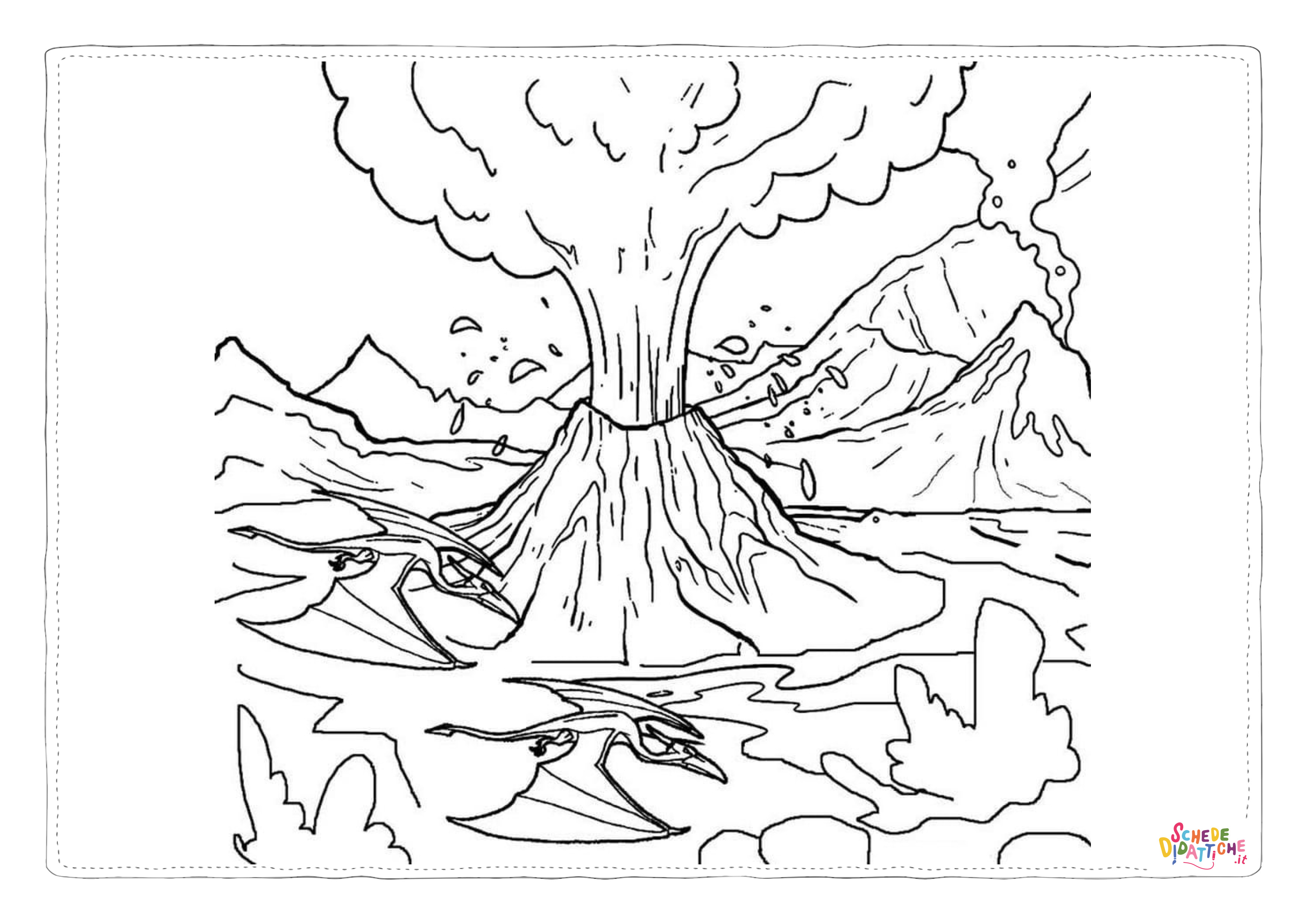 Disegno "Disegno di vulcano da stampare e colorare 1" Disegno di vulcano da stampare e colorare 1